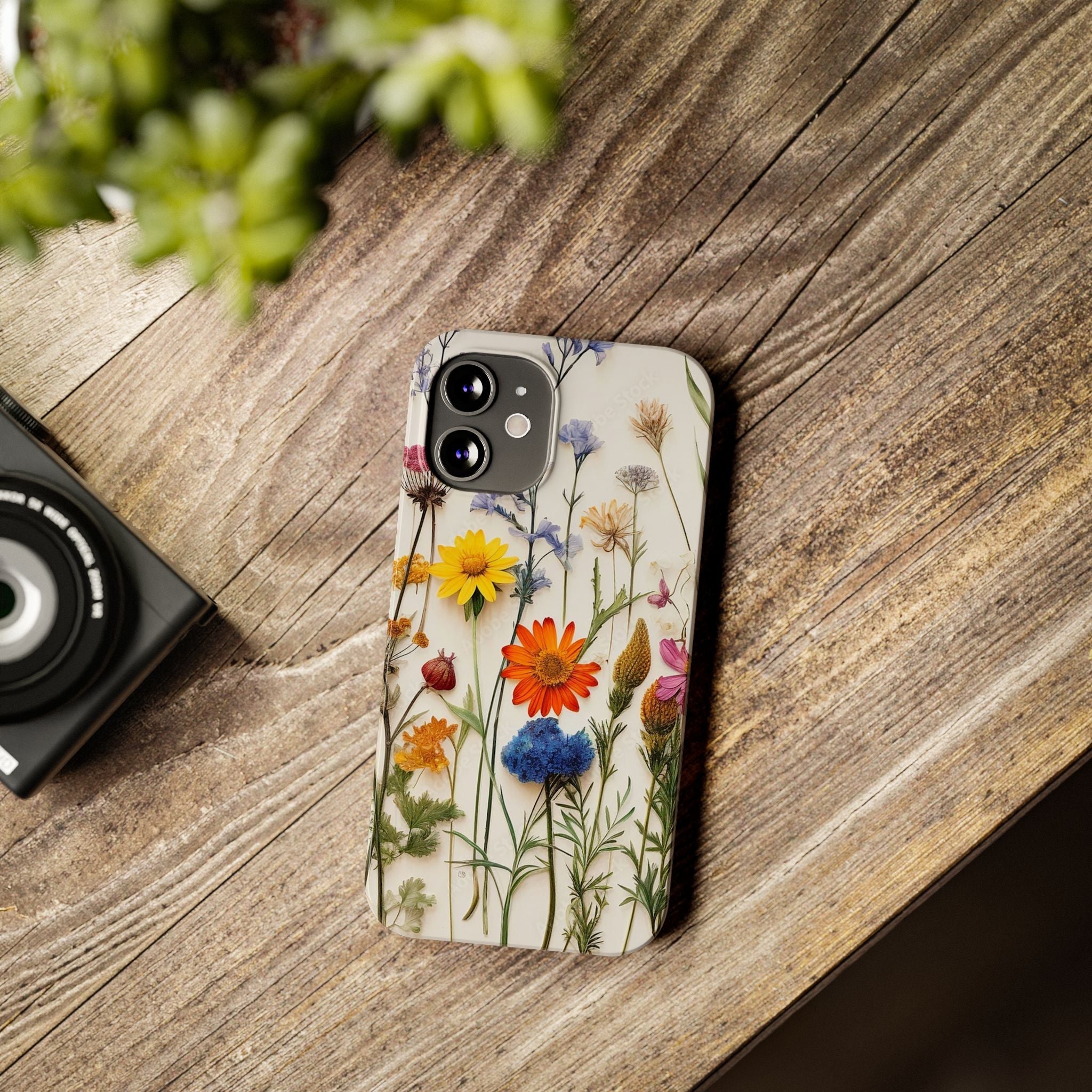 Floral Phone Cases, Slim Protective Cover, Pressed Flowers Design, iPhone 17 Case, Botanical Phone Accessories, Floral Theme Phone Case