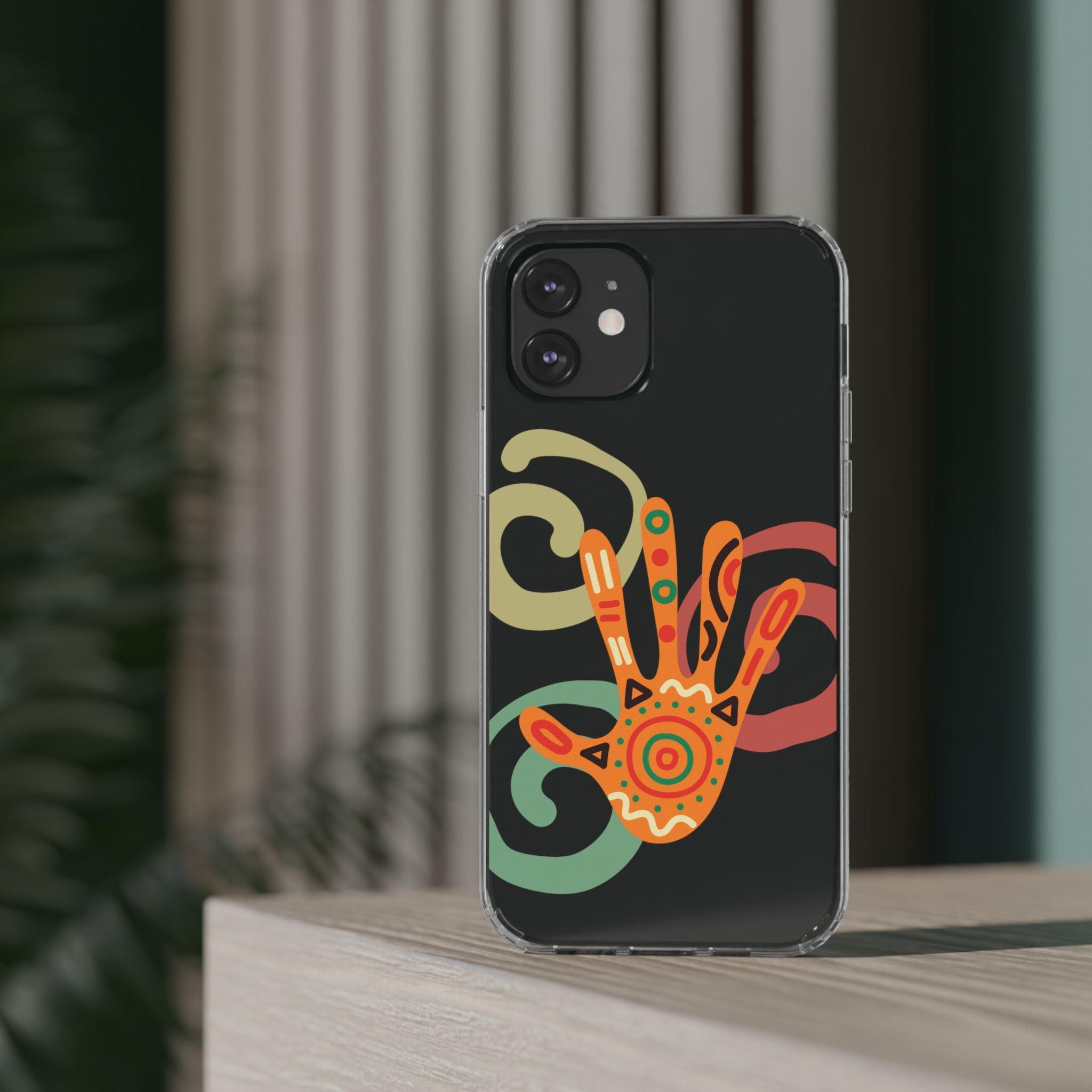Clear Cases Colorful Hand Print design