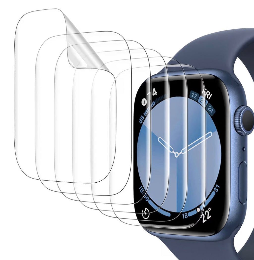 Apple Watch Series 9/8/7 (41mm) TPU Screen Protectors – 7 Pack with Clear Case