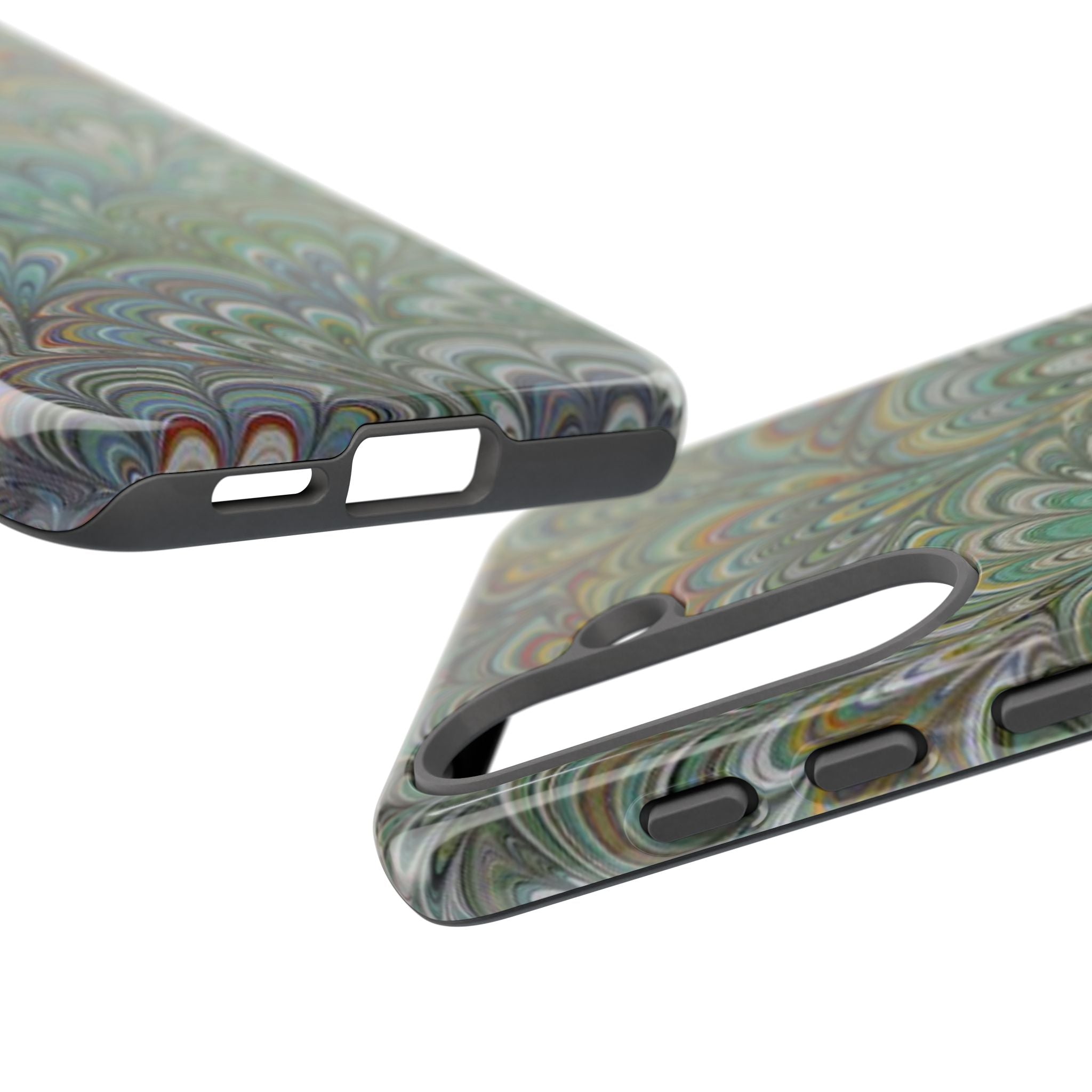 Green Peacock Marbled Phone Case — "Tough Cases" Ultra-Tough Protective Cover