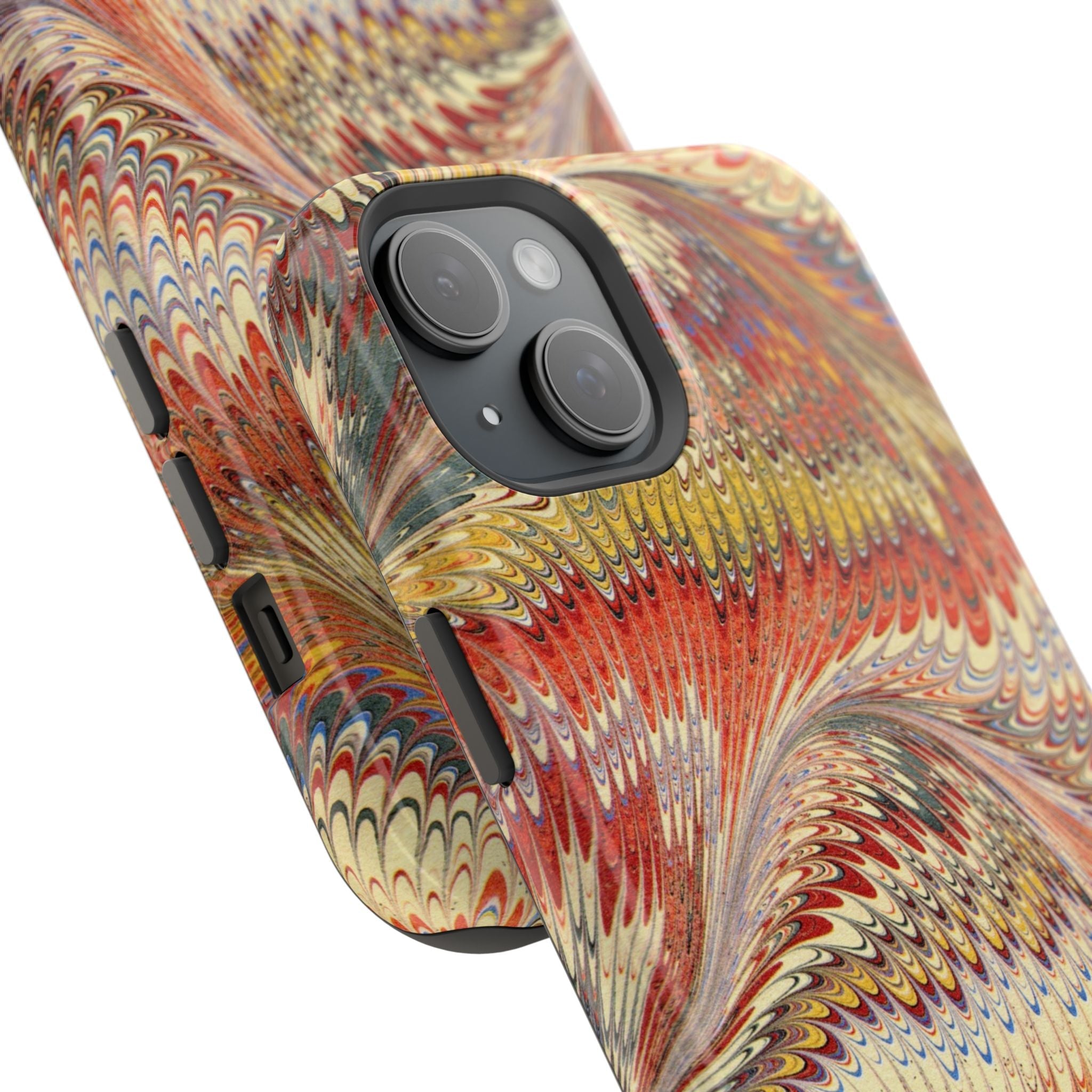 Rust and Gold Italian Vintage Marble Design Durable Phone Case for Apple + Samsung