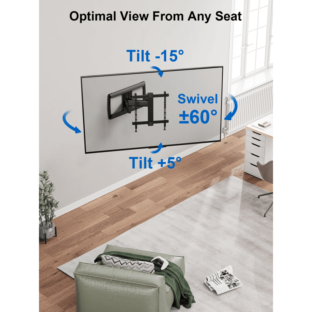 ErgoAV Motion Mount with Dual Arms and IsoTILT Technology for TVs 39" to 65"