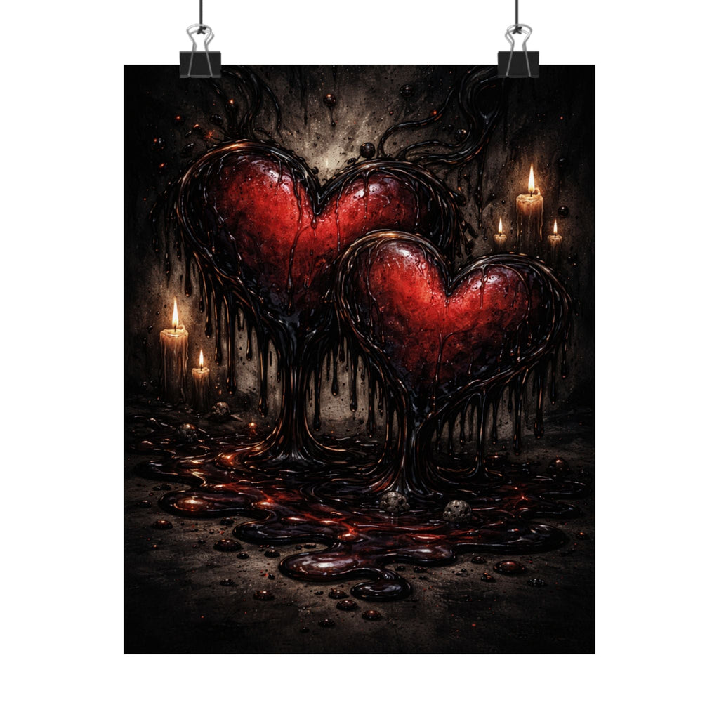 Dark Gothic Heart Poster — Matte Vertical Romantic Horror Wall Art