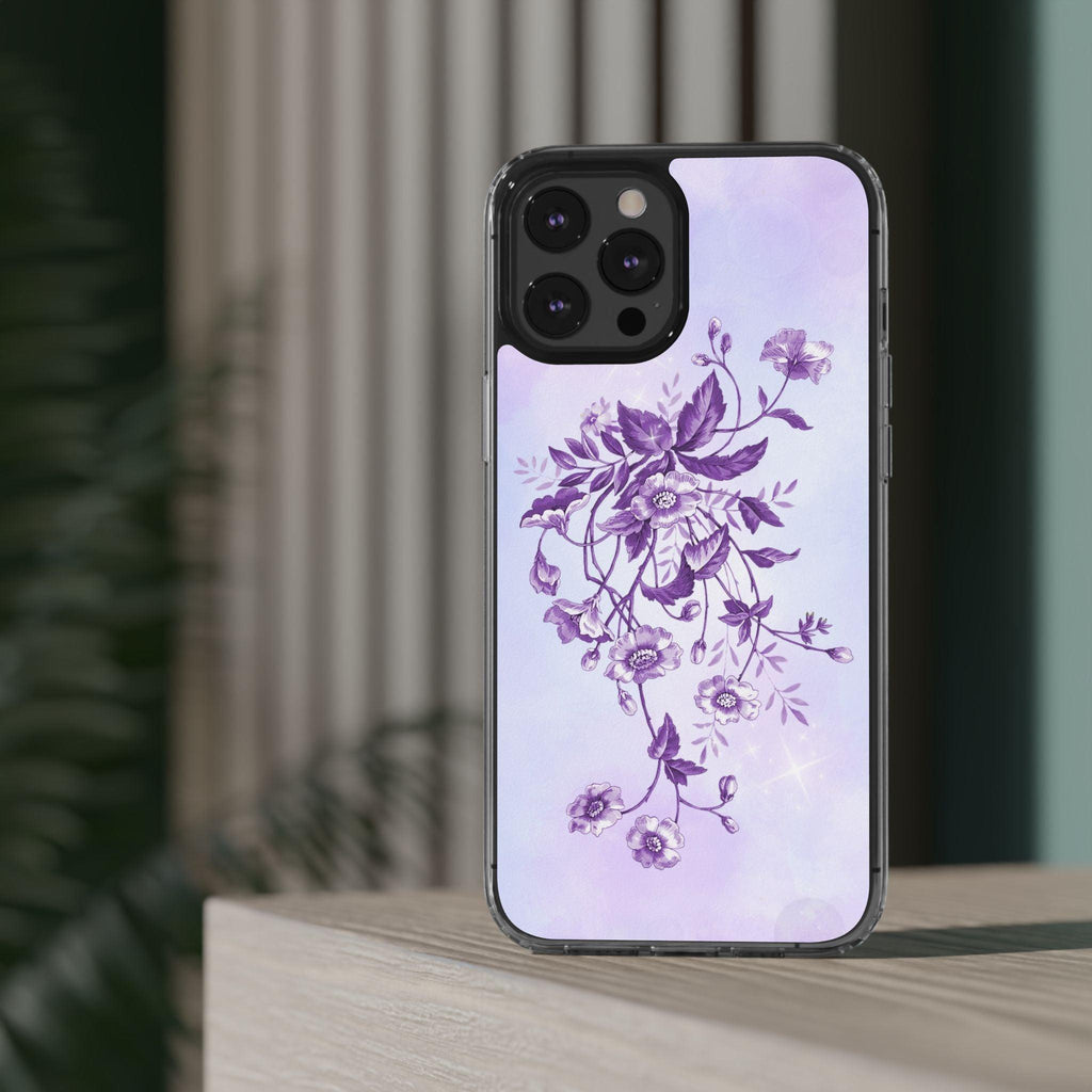 Floral design In Purple Clear Cases