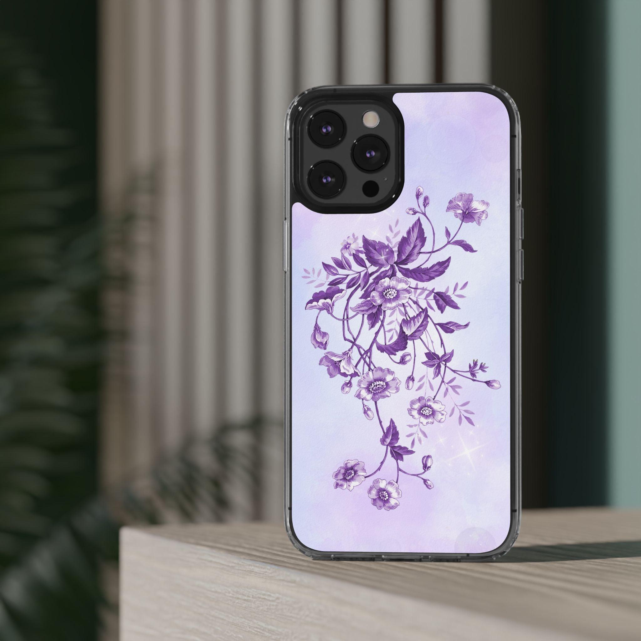 Floral design In Purple Clear Cases