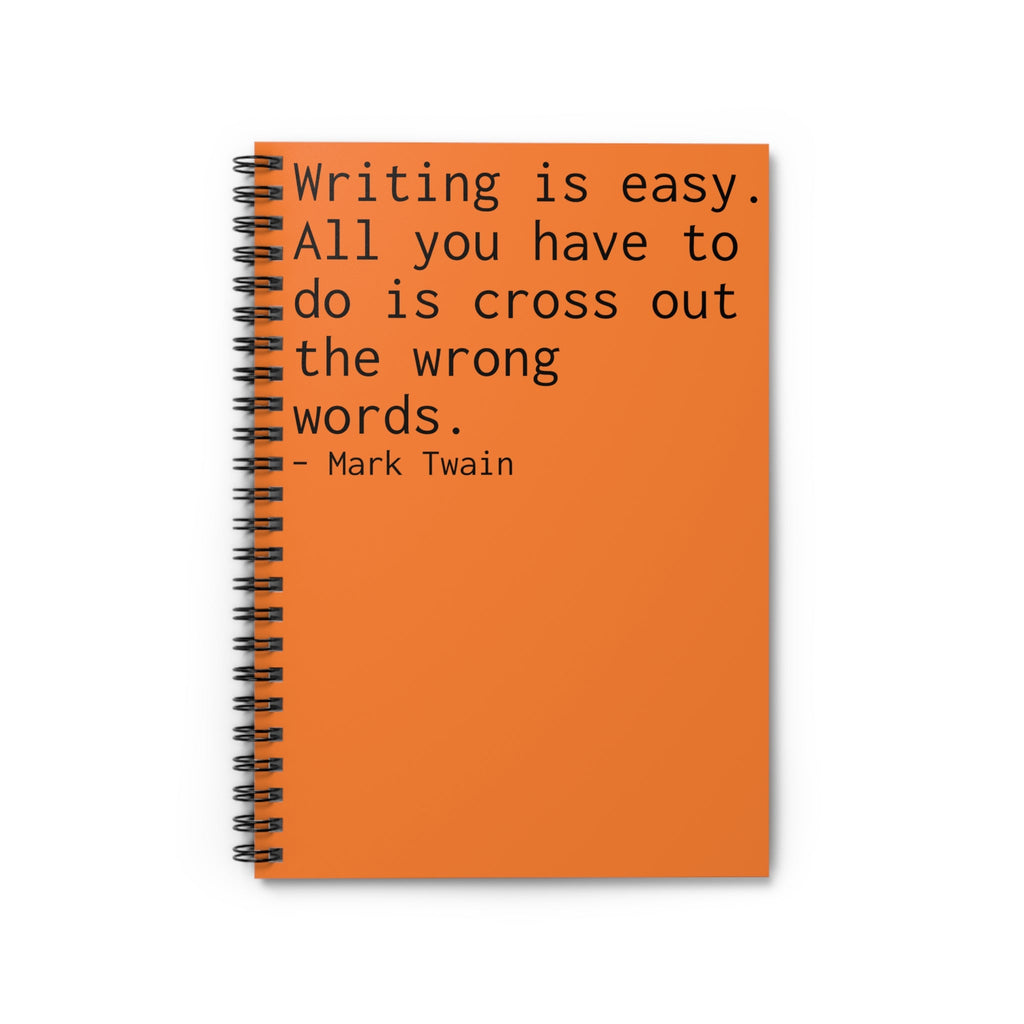Mark Twain Quote Notebook - Orange