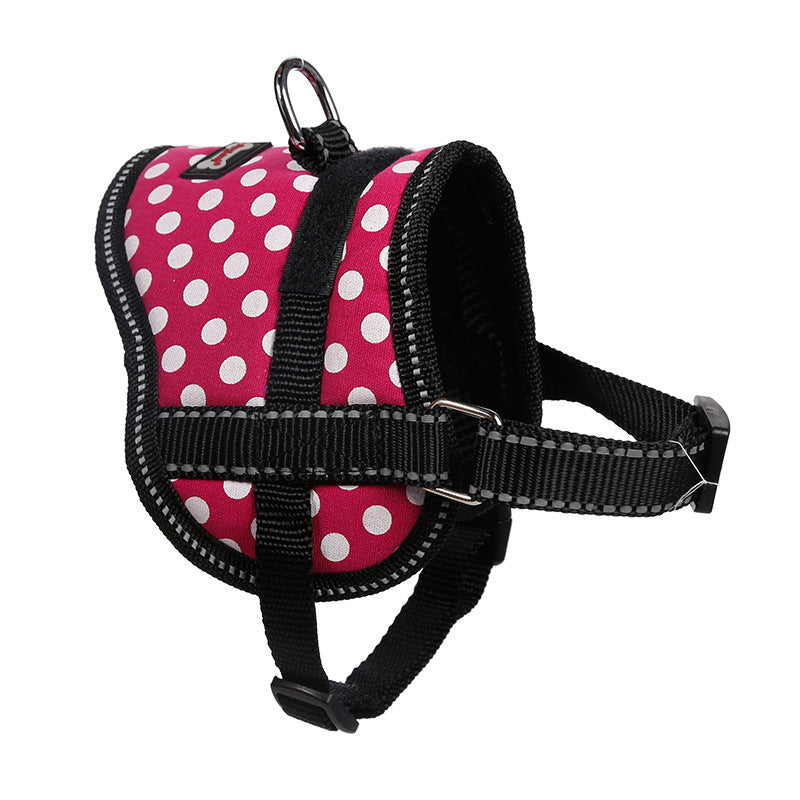 Reflective seat belt slogan dog chest back cover traction rope