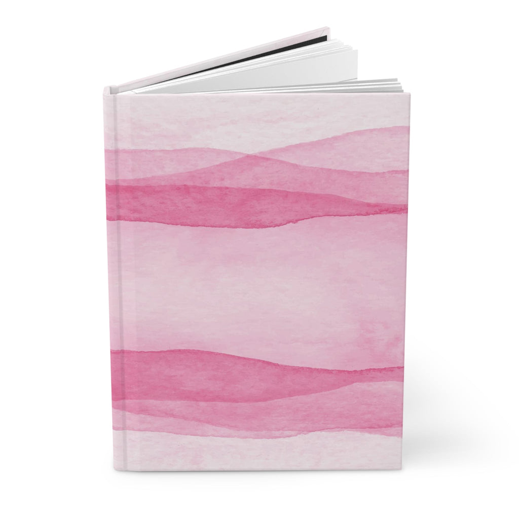 Pink Watercolor Waves Hardcover Journal -  Lined Notebook for Journaling, Planning & Gifts