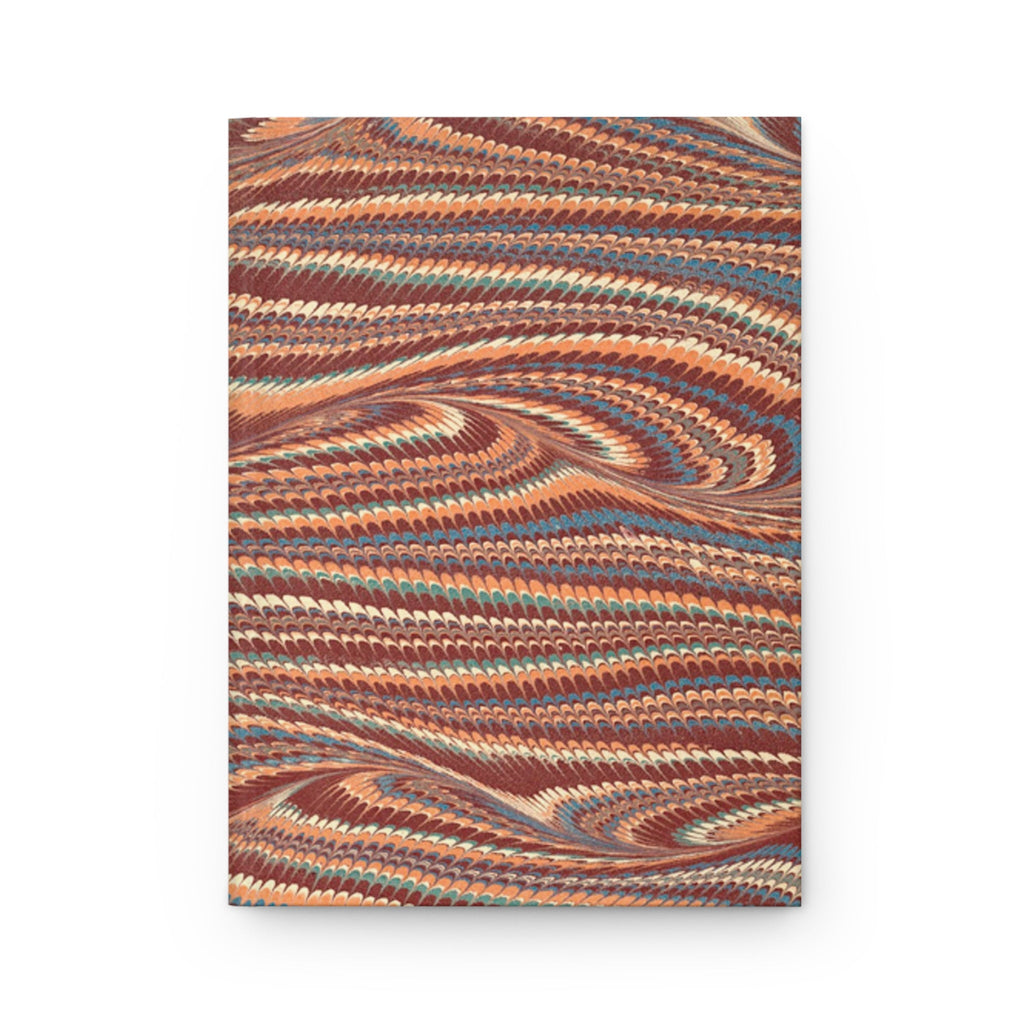 Vintage Italian Marble Hardcover Journal — Burgundy, Brown & Green Matte Notebook