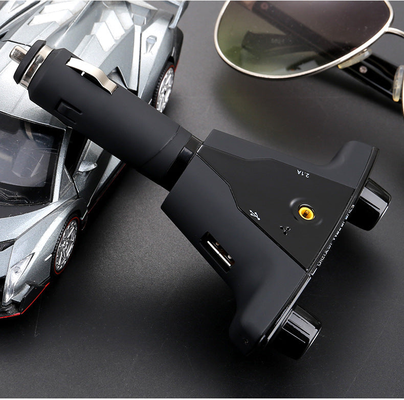 Dual-head Car Bluetooth Mp3 Dual-knobs, Cool Lights, Large-screen Display