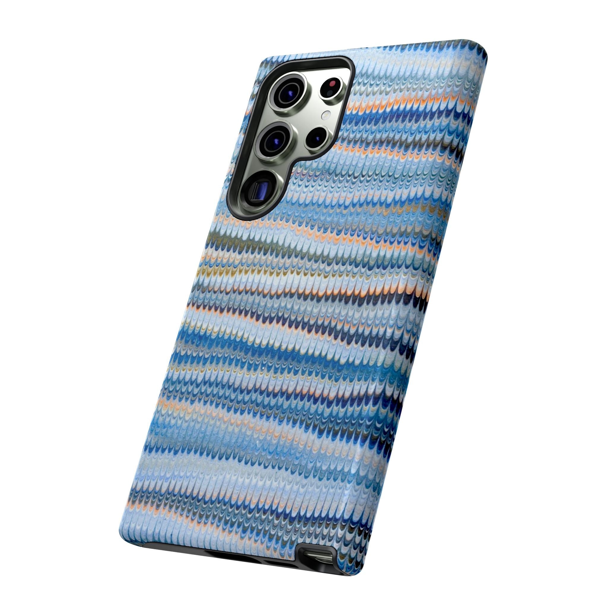 Blue Marbled Phone Cases iPhone 16 + Samsung + Apple + Google