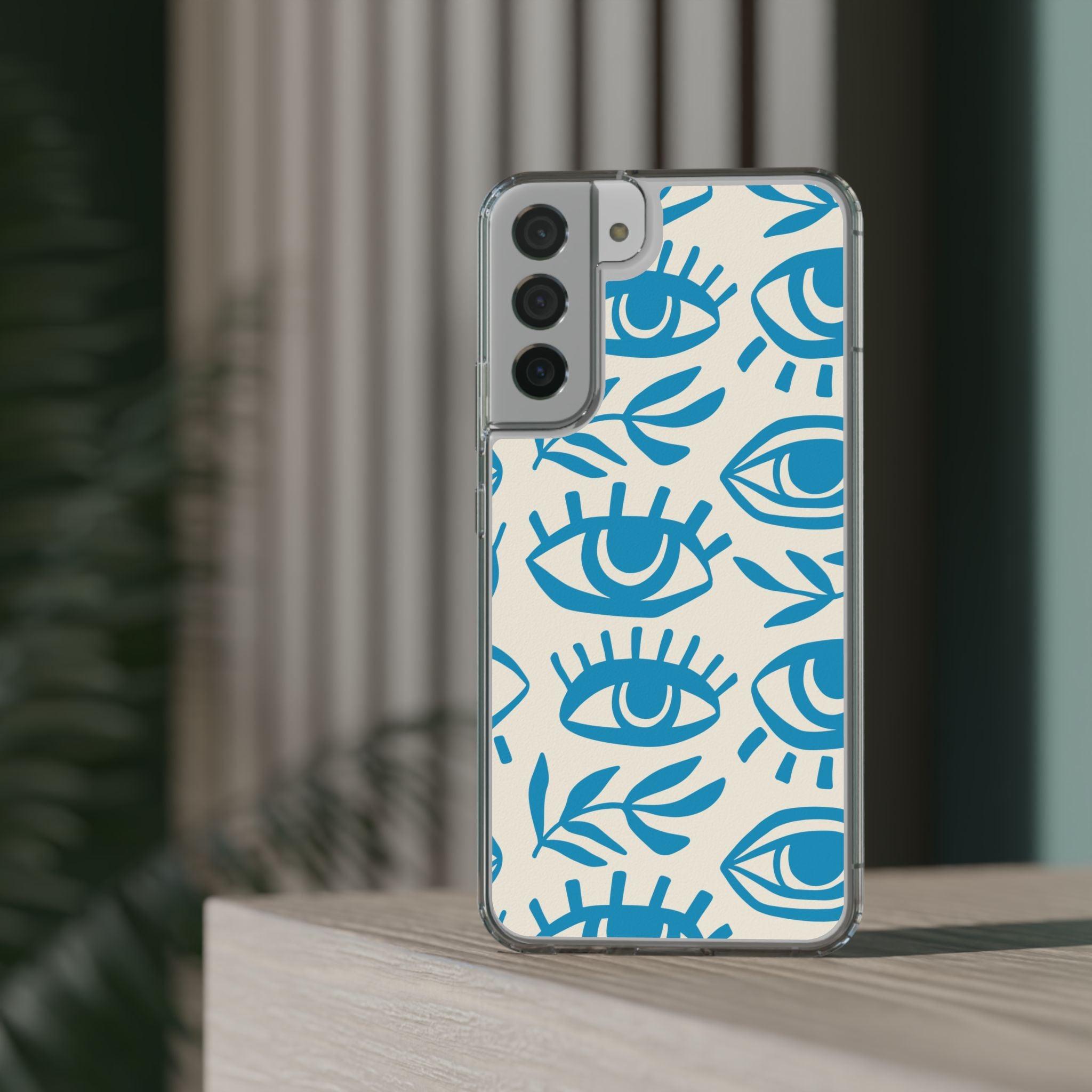 Eyes And Leaves  Pattern Clear Cases