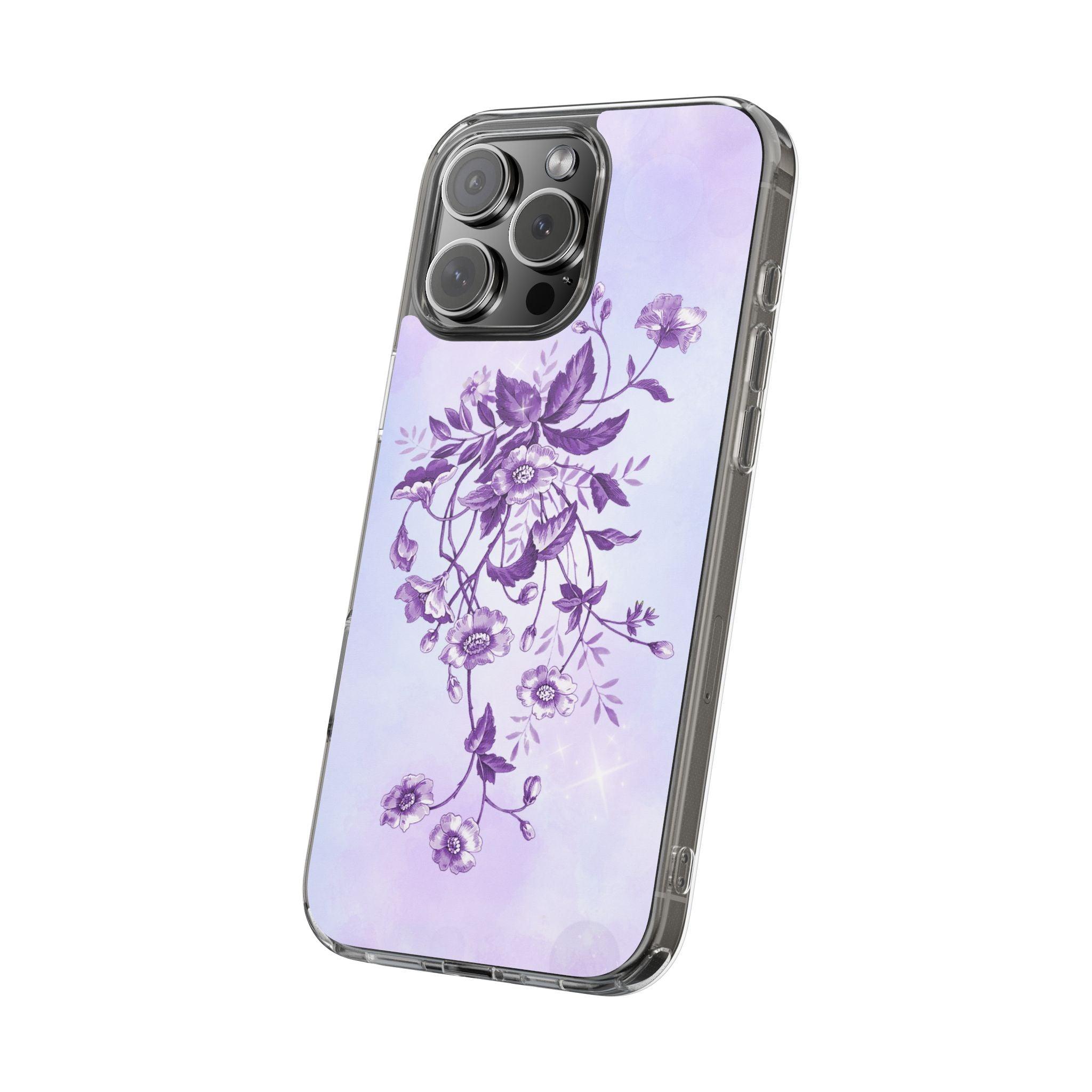 Floral design In Purple Clear Cases