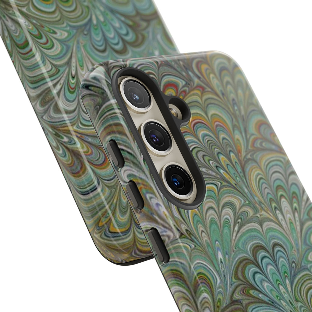 Green Peacock Marbled Phone Case — "Tough Cases" Ultra-Tough Protective Cover