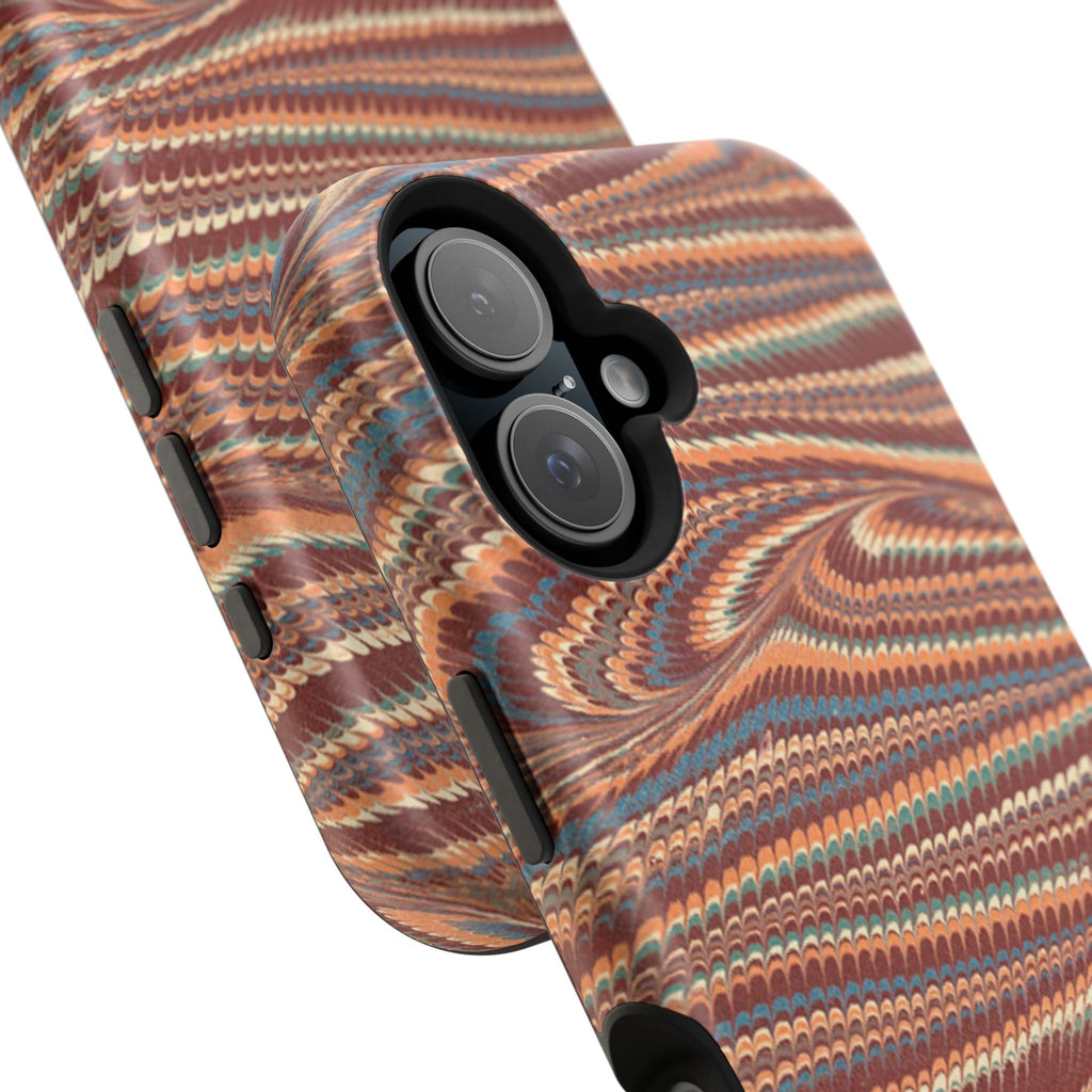 Neutrals Burgundy, Beige, Rust Hues Italian Vintage Marble Design Phone Case for Apple + Samsung