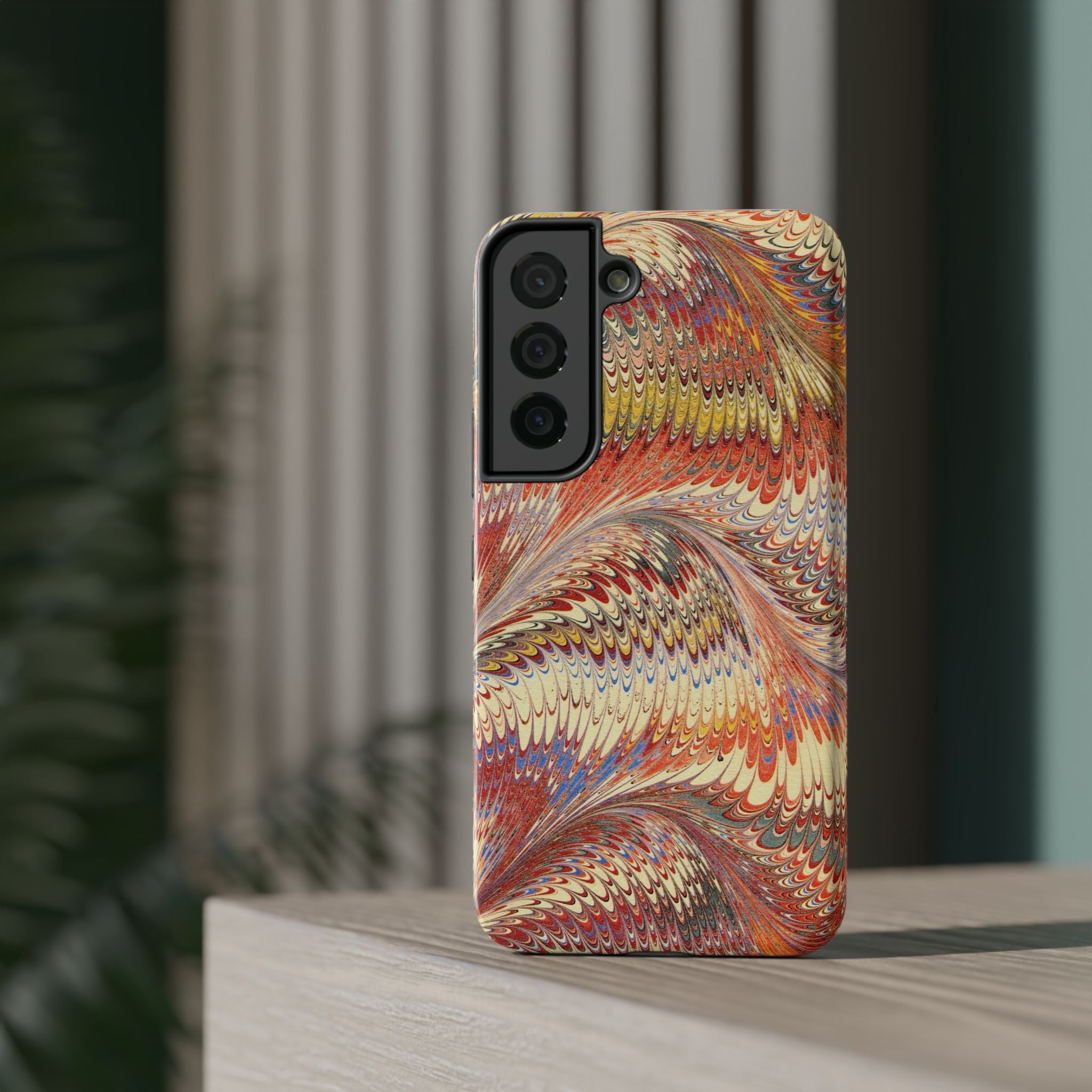 Rust and Gold Italian Vintage Marble Design Durable Phone Case for Apple + Samsung