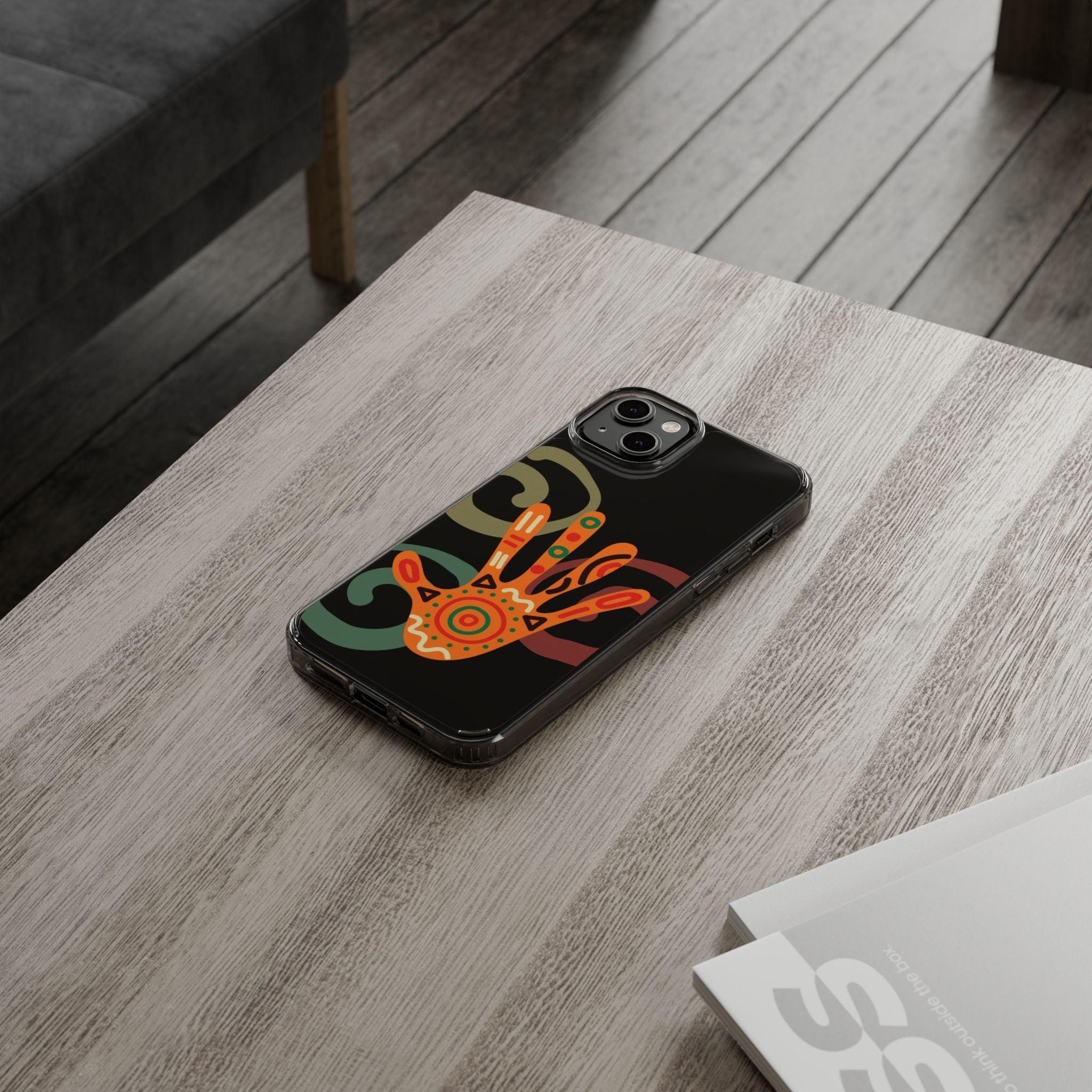Clear Cases Colorful Hand Print design