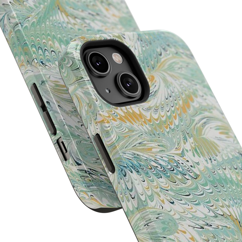 Mint Green Marbled Swirl Phone Case - Dual Layer