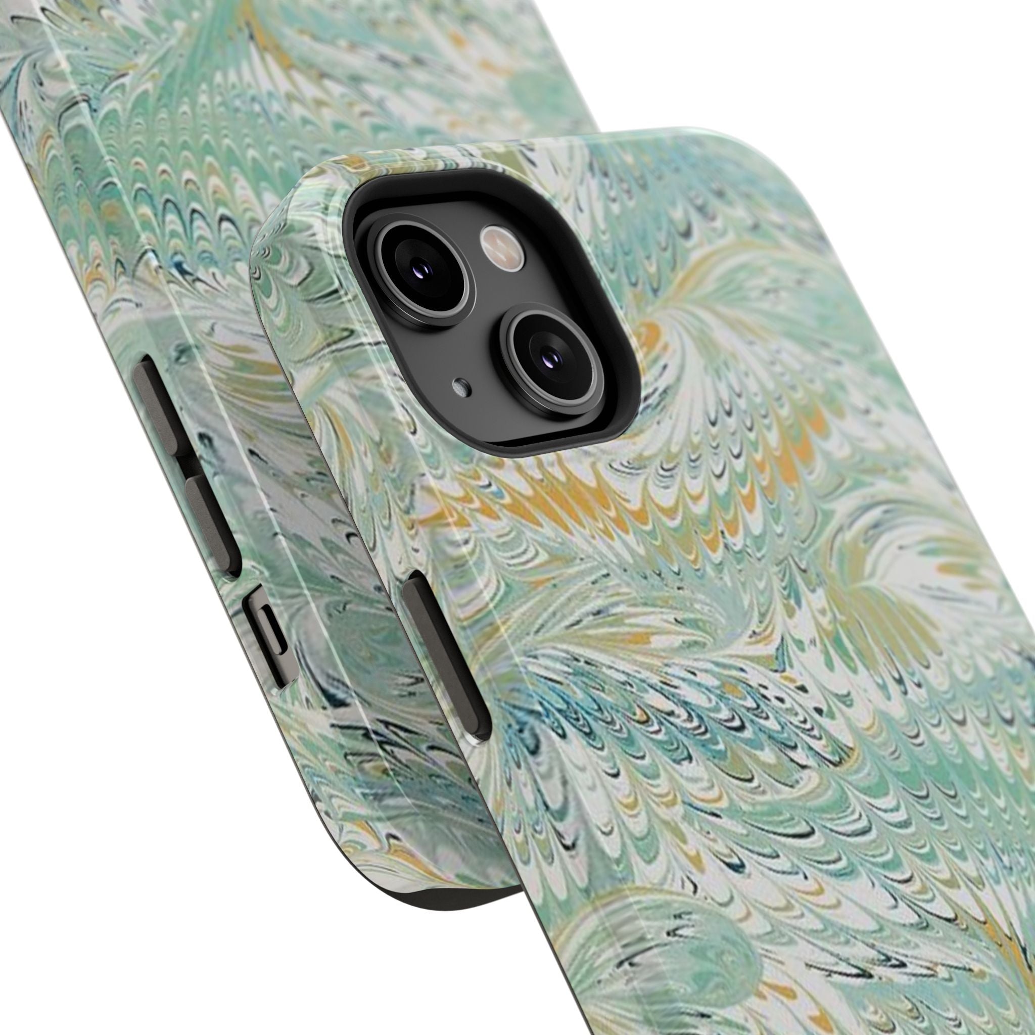 Mint Green Marbled Swirl Phone Case - Dual Layer