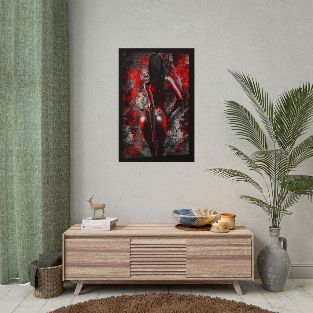 Rolled Poster — Red Noir Female Silhouette Art Print