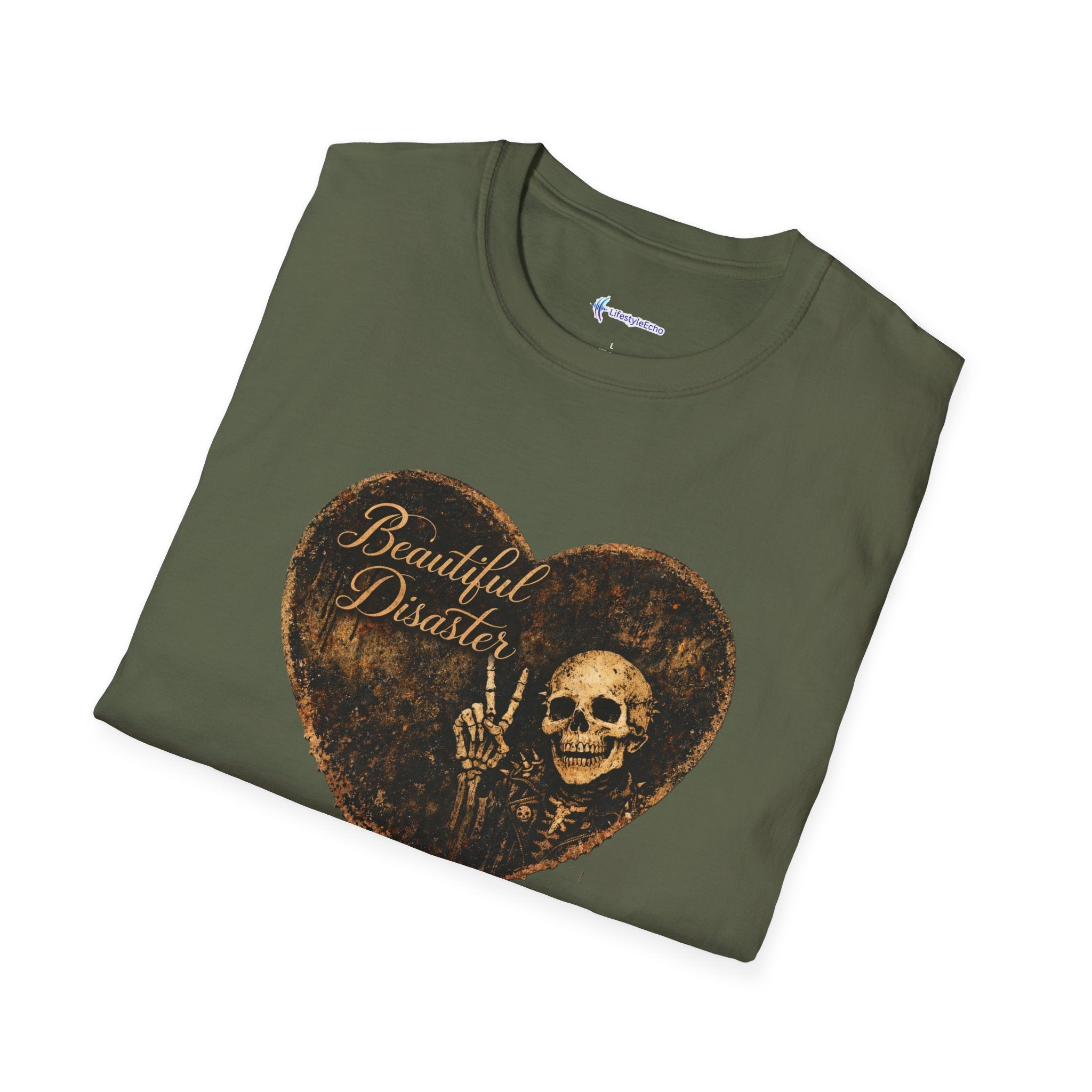 Beautiful Disaster Heart T-Shirt — Heart Graphic 'Beautiful Disaster' Tee
