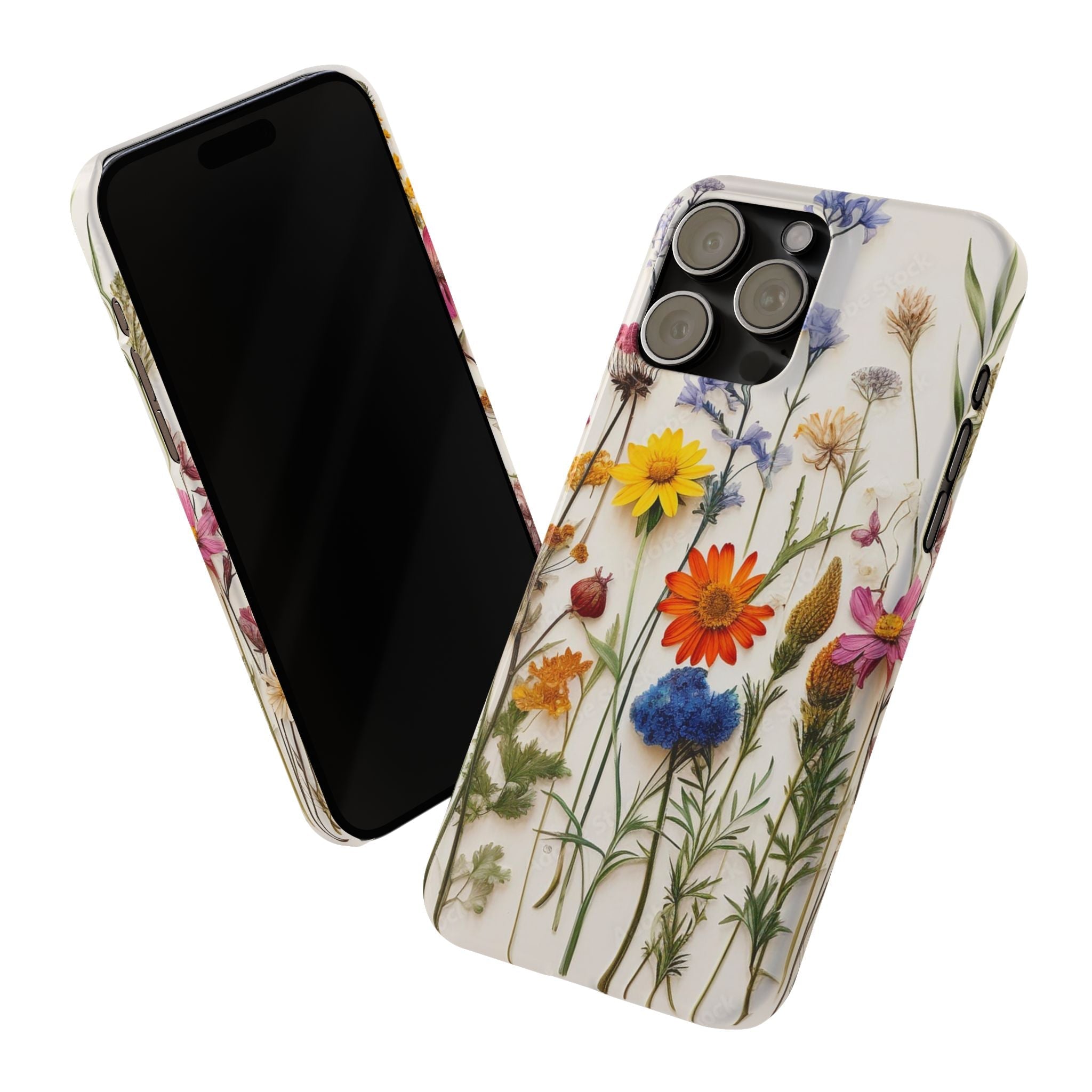 Floral Phone Cases, Slim Protective Cover, Pressed Flowers Design, iPhone 17 Case, Botanical Phone Accessories, Floral Theme Phone Case