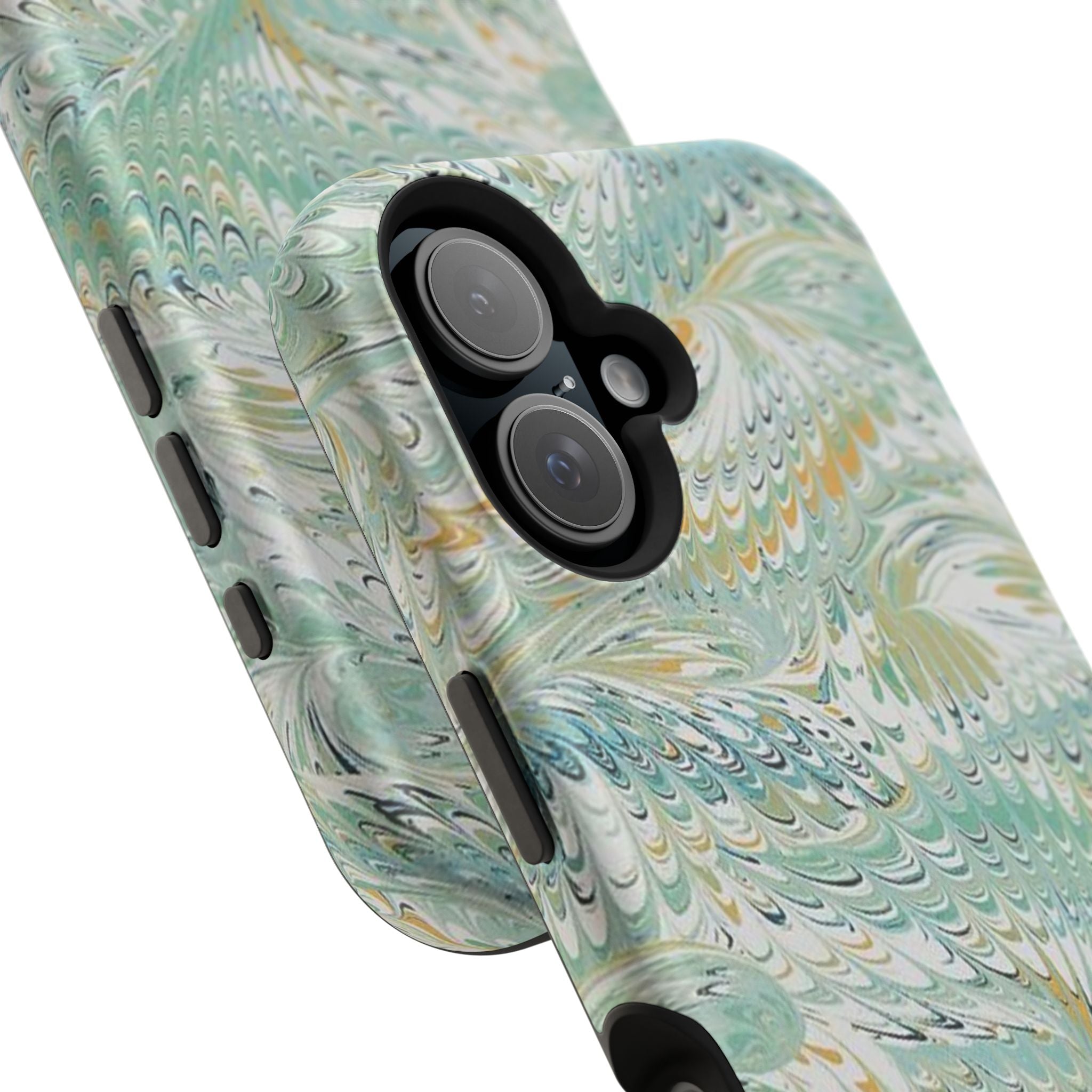 Mint Green Marbled Swirl Phone Case - Dual Layer