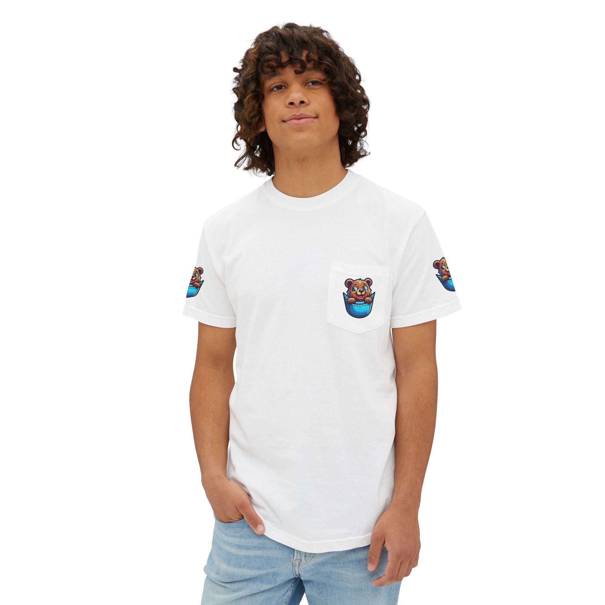 Bear In A Pocket Tee - Eco-Friendly Cotton Unisex - DipaliZ
