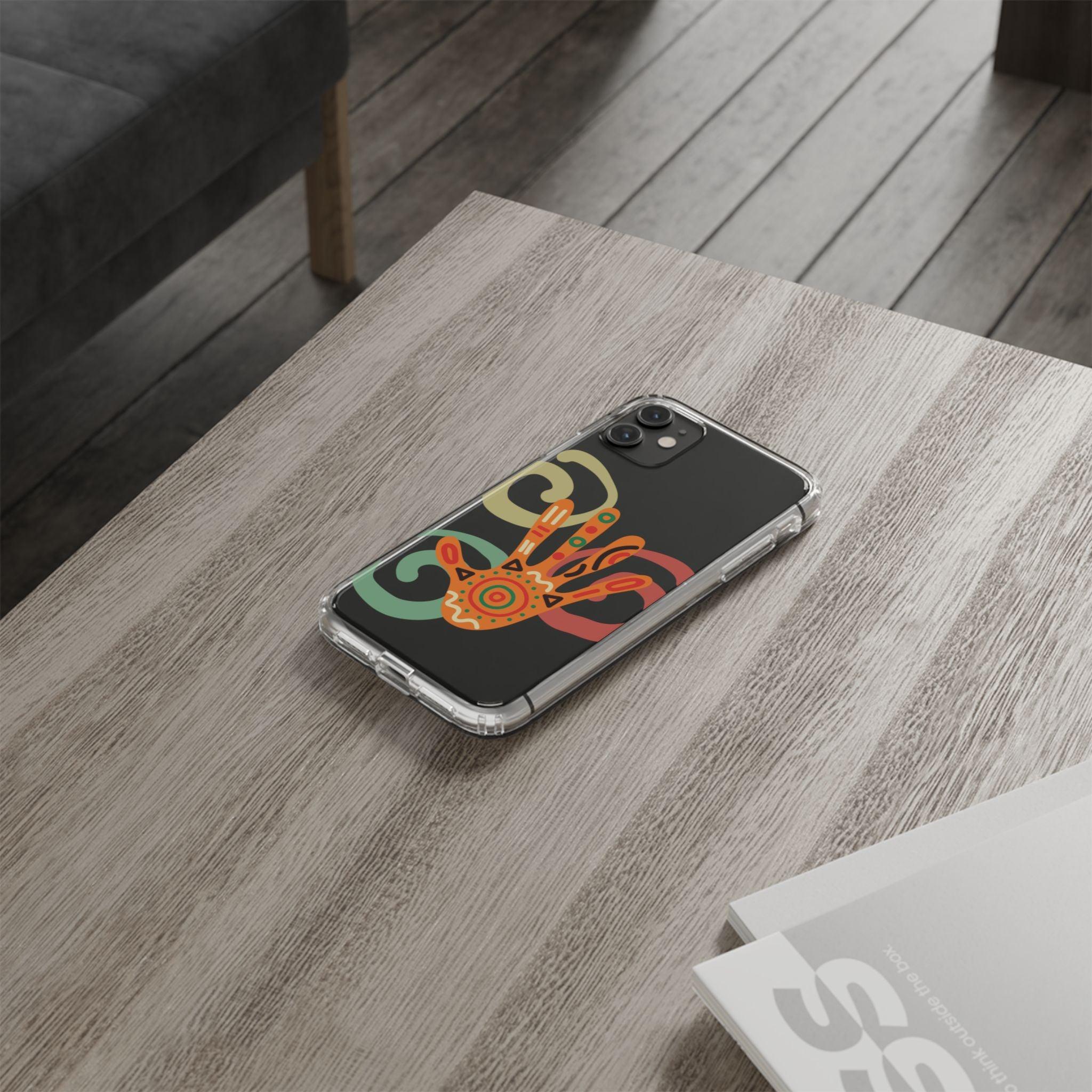 Clear Cases Colorful Hand Print design