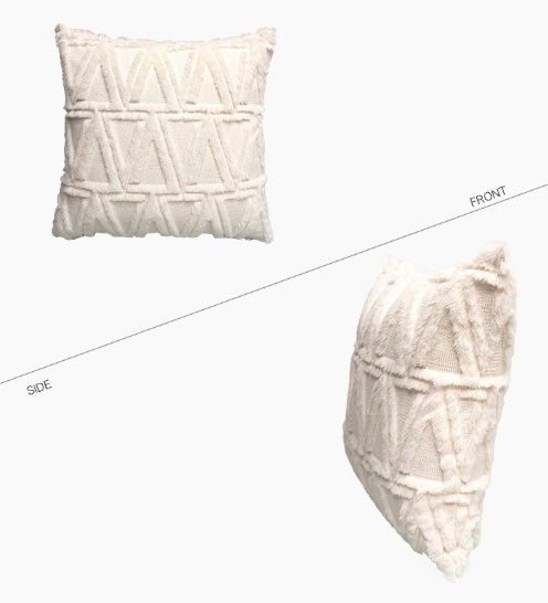Plush Solid Color Sofa Pillowcase Living Room Cushion