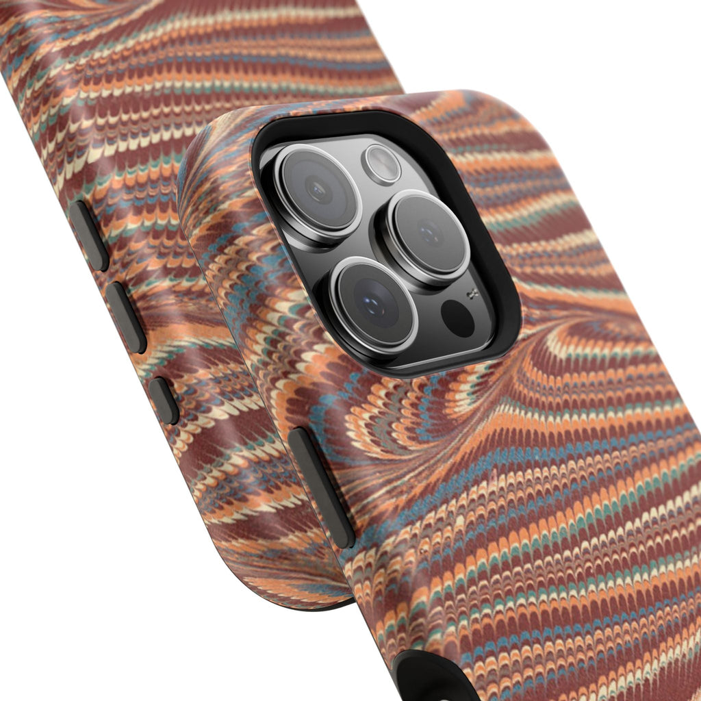 Neutrals Burgundy, Beige, Rust Hues Italian Vintage Marble Design Phone Case for Apple + Samsung
