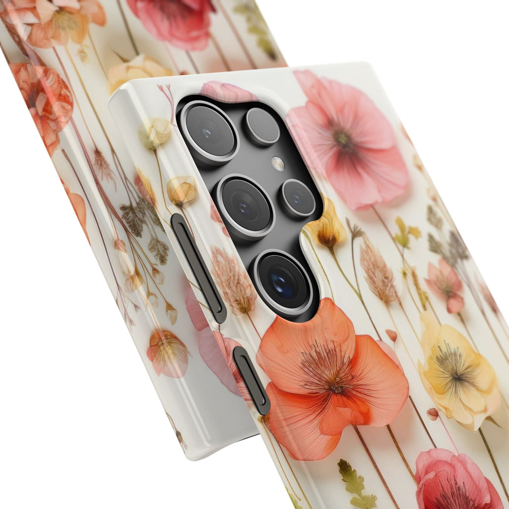 Pink Floral Pressed Flowers - Slim Case