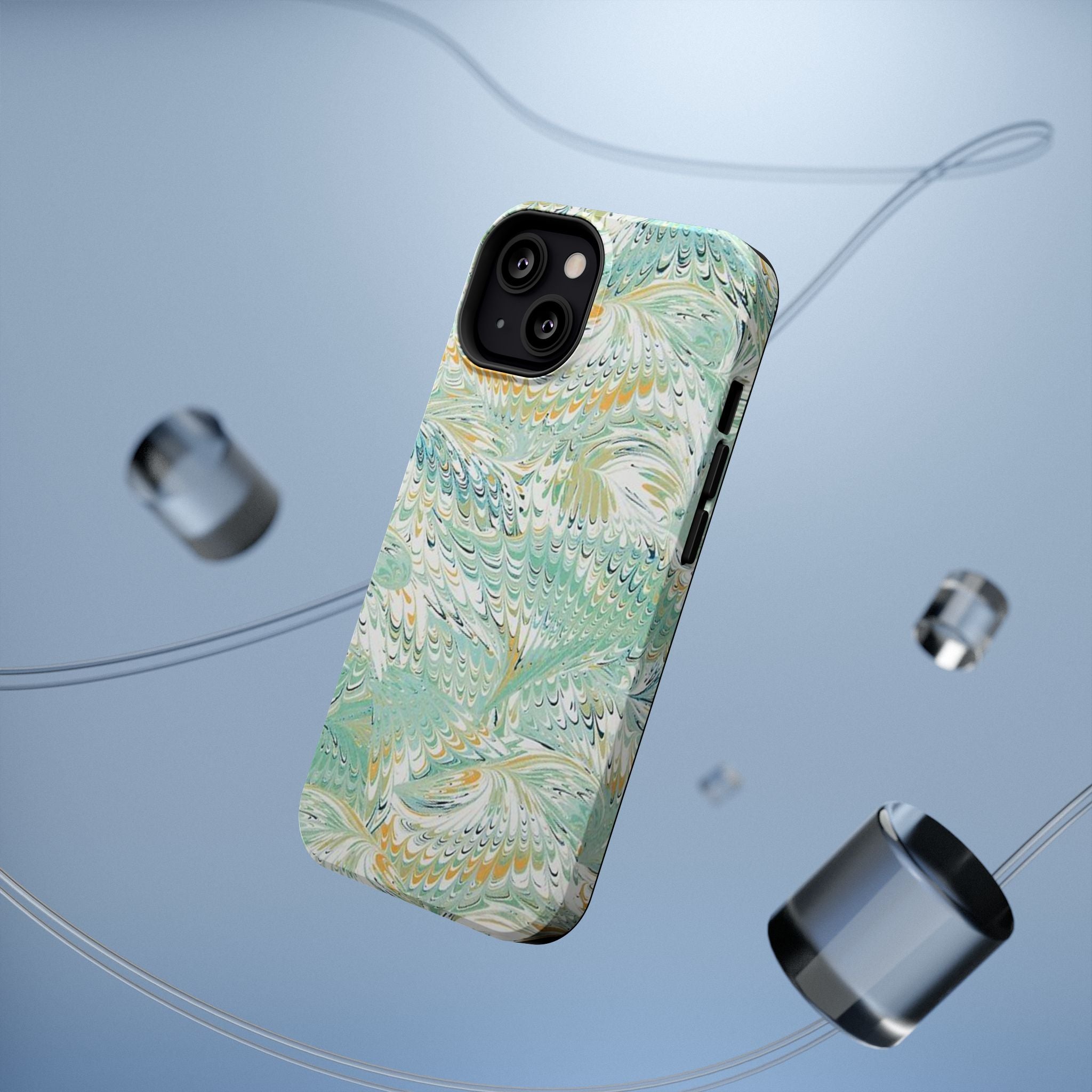 Mint Green Marbled Swirl Phone Case - Dual Layer
