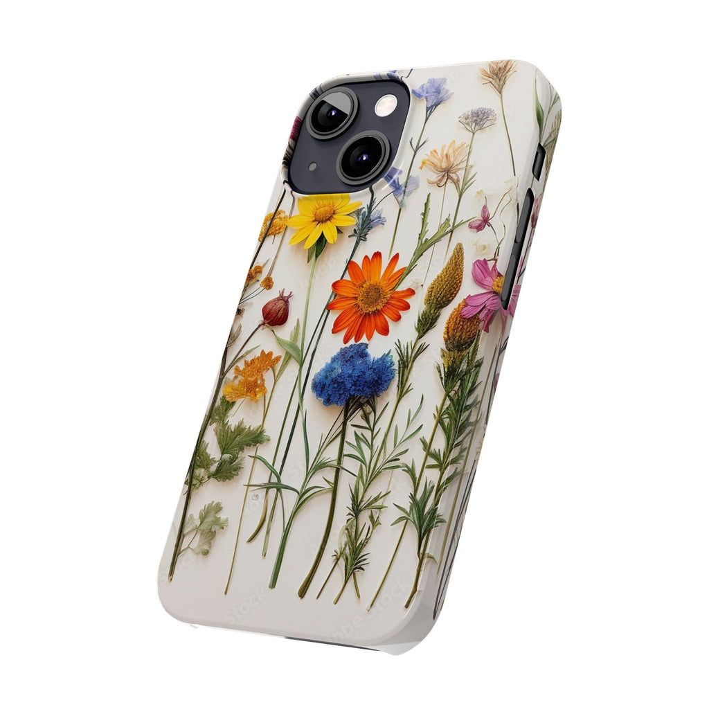 Floral Phone Cases, Slim Protective Cover, Pressed Flowers Design, iPhone 17 Case, Botanical Phone Accessories, Floral Theme Phone Case
