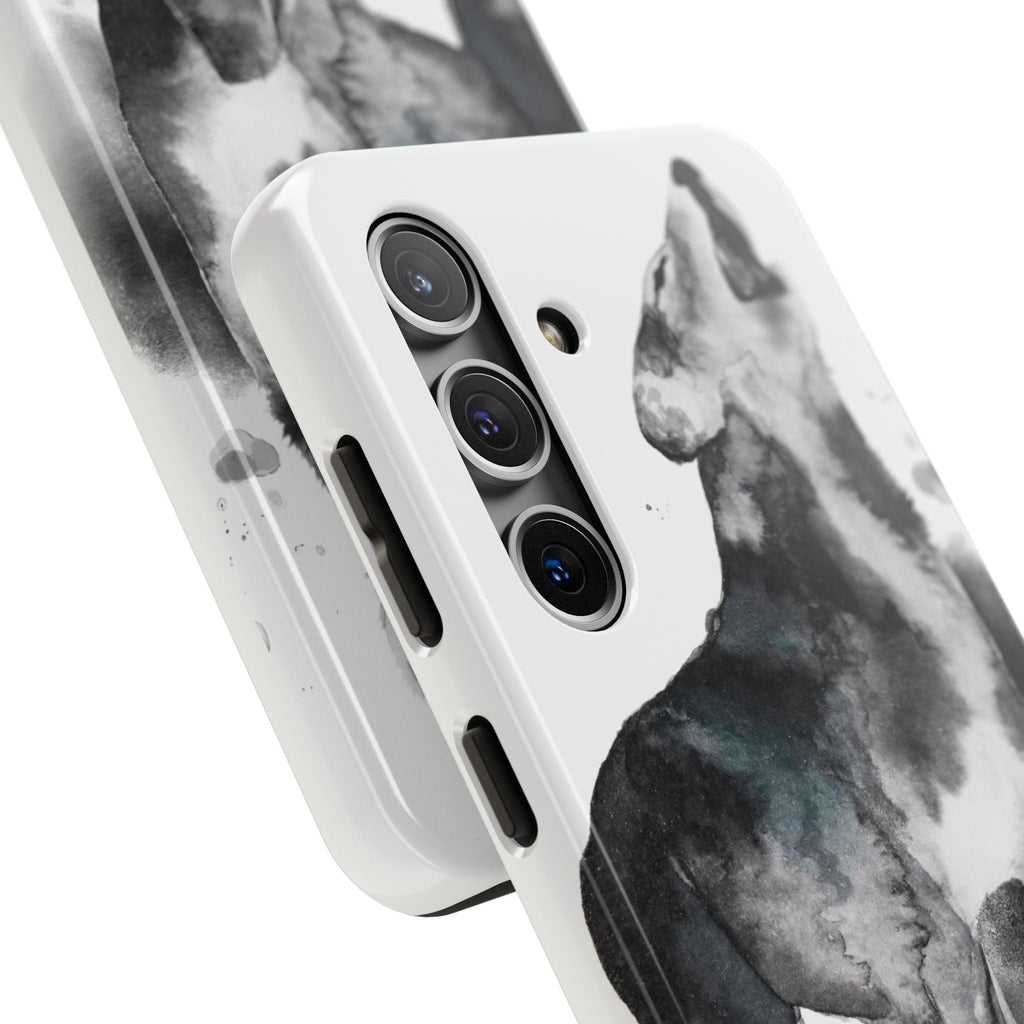 Black and White Dog Printed Tough Phone Cases