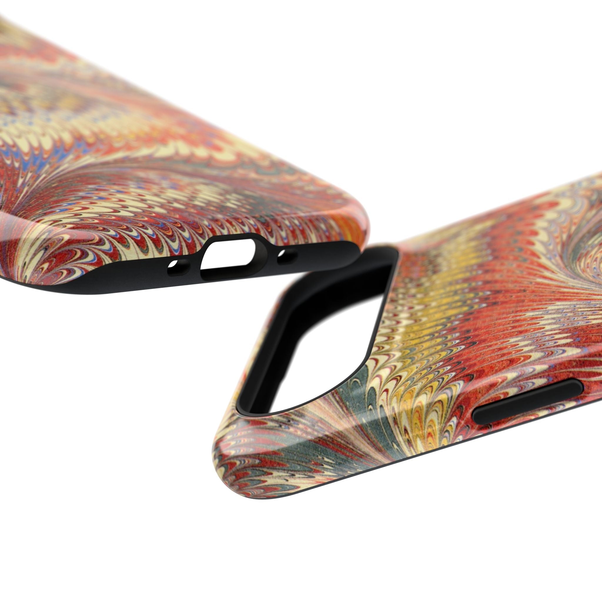 Rust and Gold Italian Vintage Marble Design Durable Phone Case for Apple + Samsung