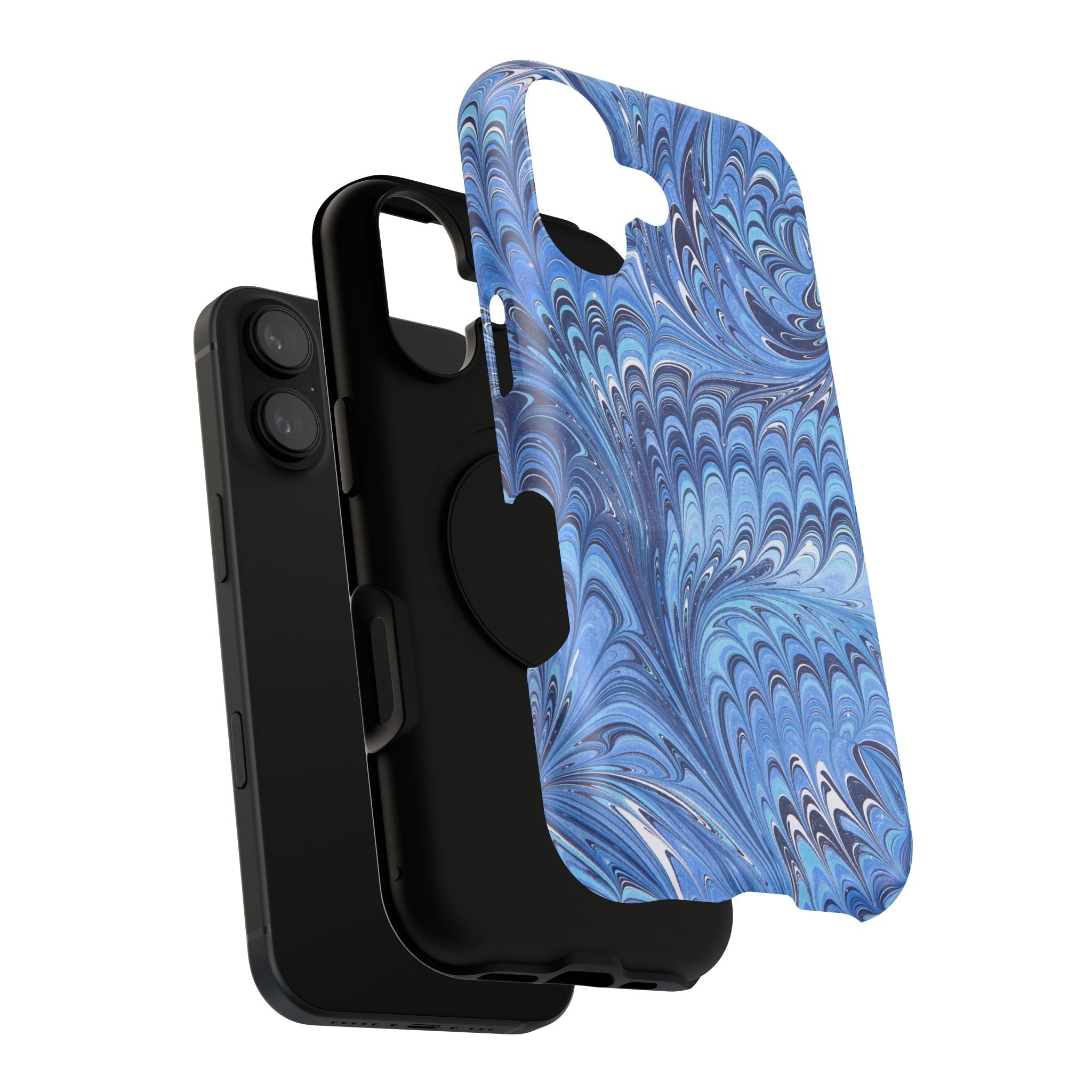 Blue Marbled Swirl Phone Case - Dual Layer Case