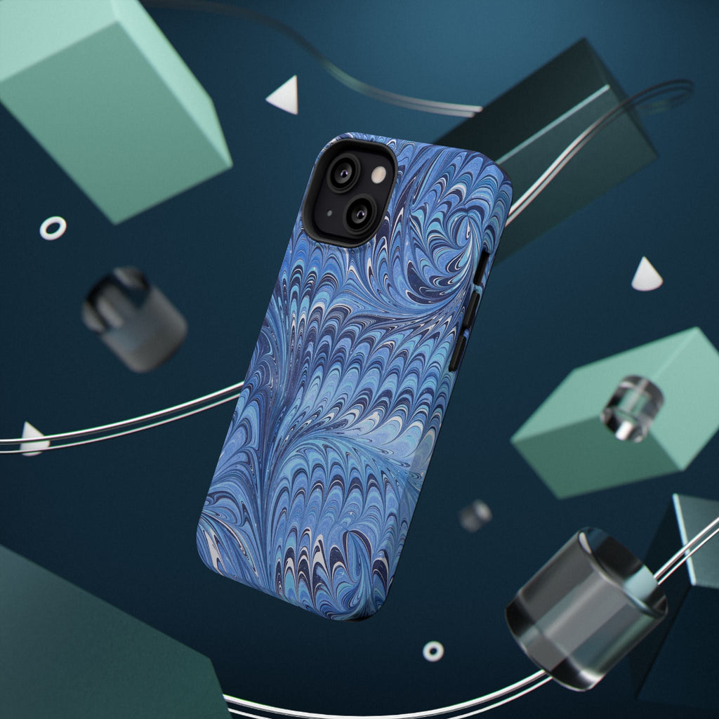 Blue Marbled Swirl Phone Case - Dual Layer Case
