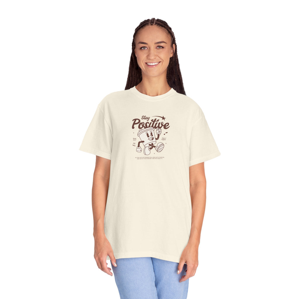 Think Positive Cotton Tee - Inspirational Unisex Comfort - DipaliZ