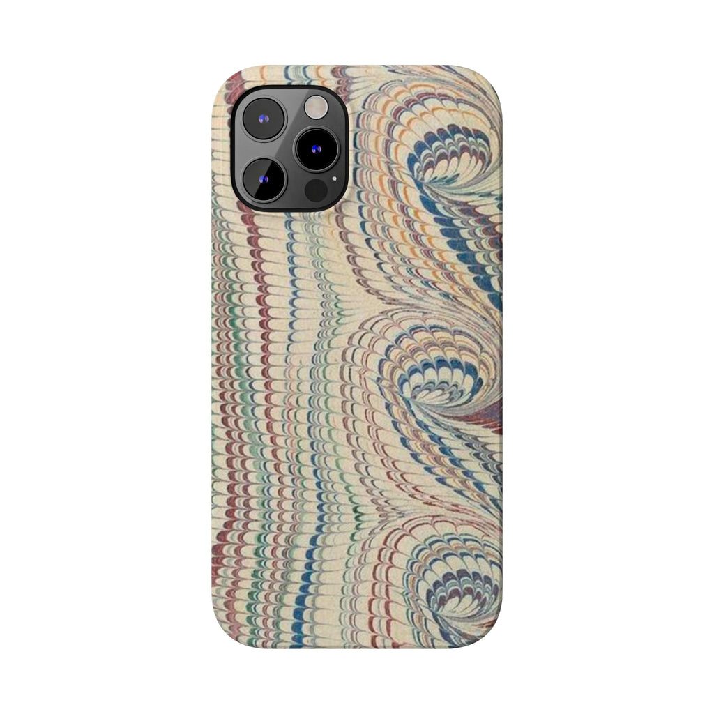Italian Vintage Marbled Paper Design on iPhone Cases, Artistic Protection for Your Device in Elegant Beige, Blue, Burgundy