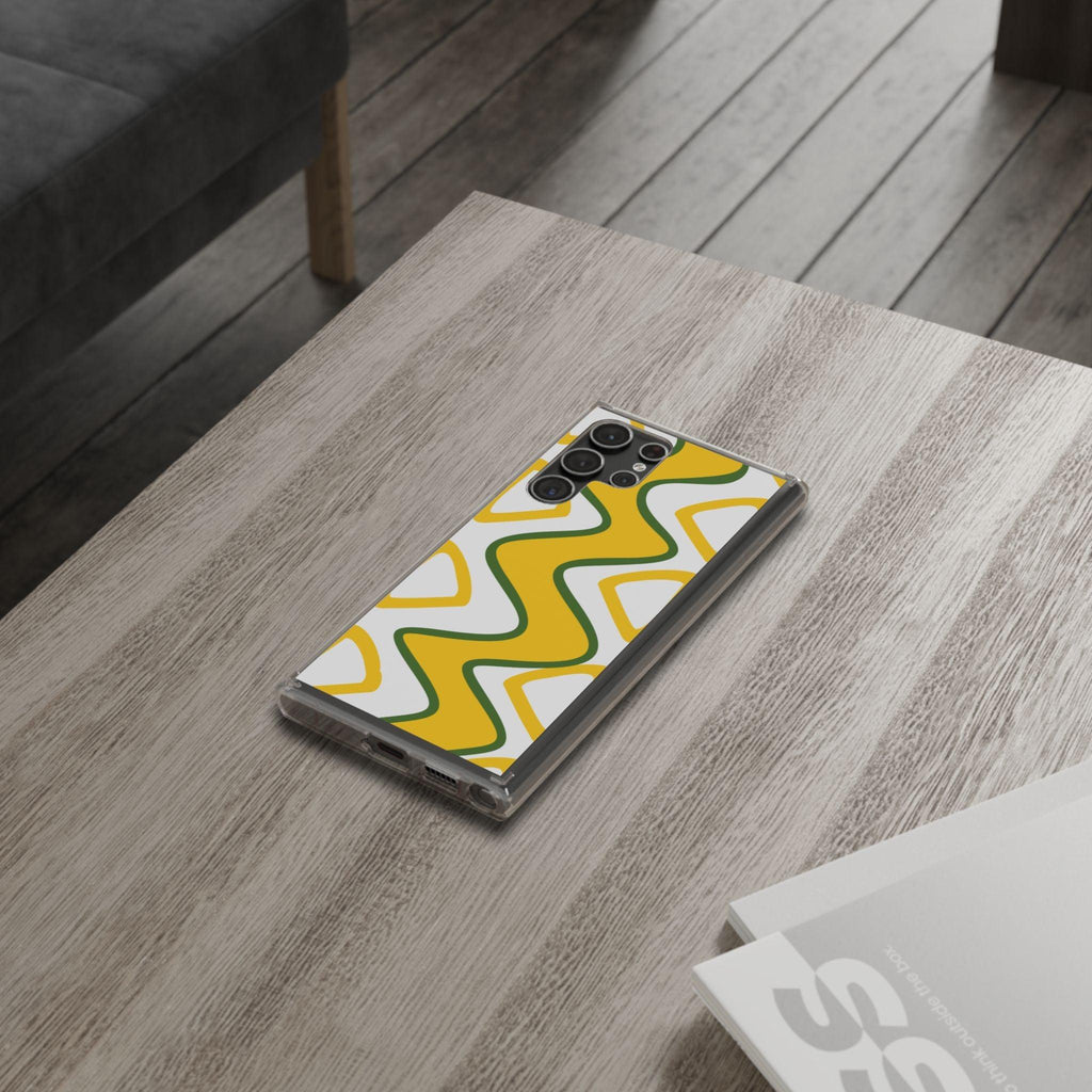Bright Yellow Abstract With Shape Clear Cases
