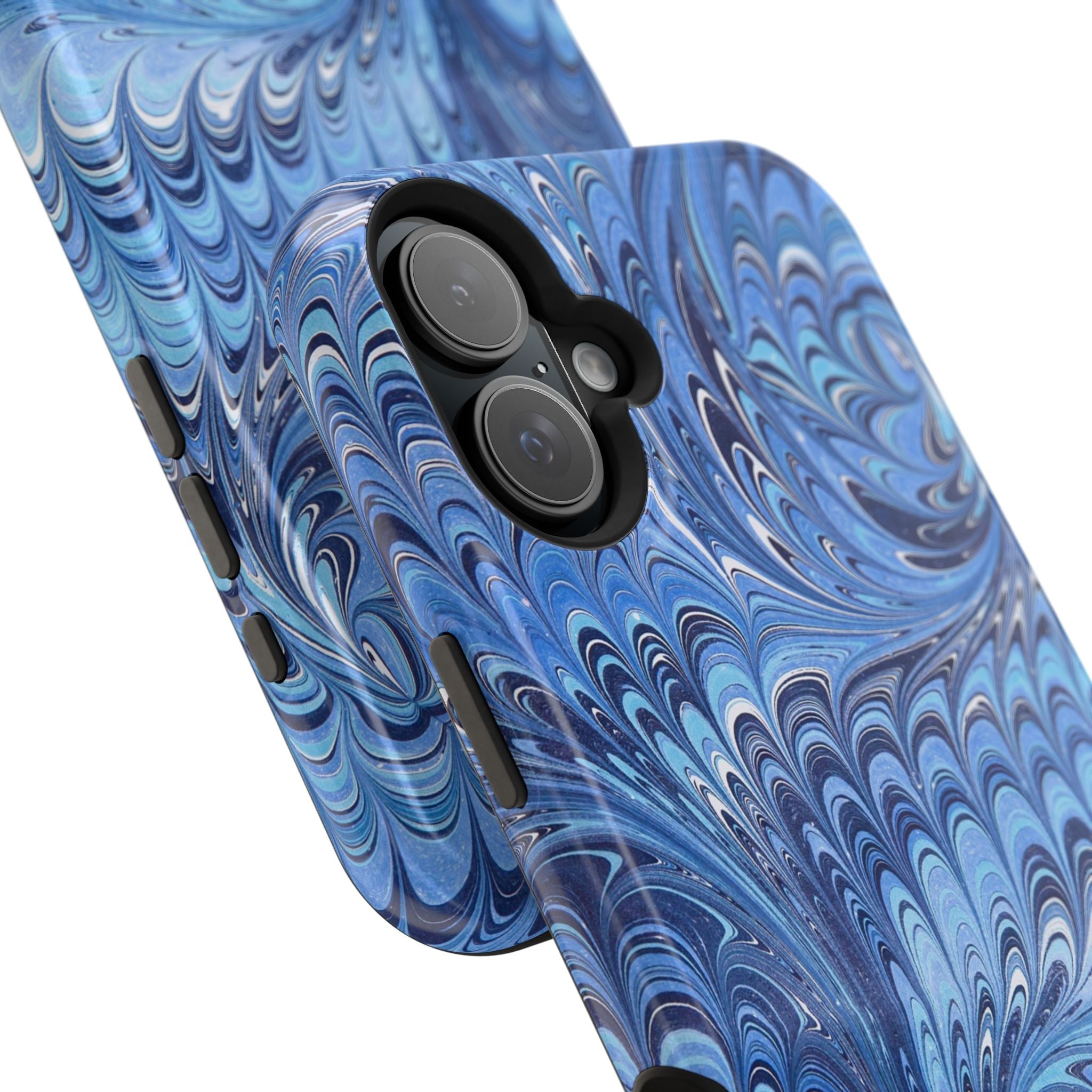 Blue Marbled Swirl Phone Case - Dual Layer Case