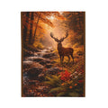 Autumn Forest Deer Velveteen Plush Blanket — Cozy Fall Cabin Throw