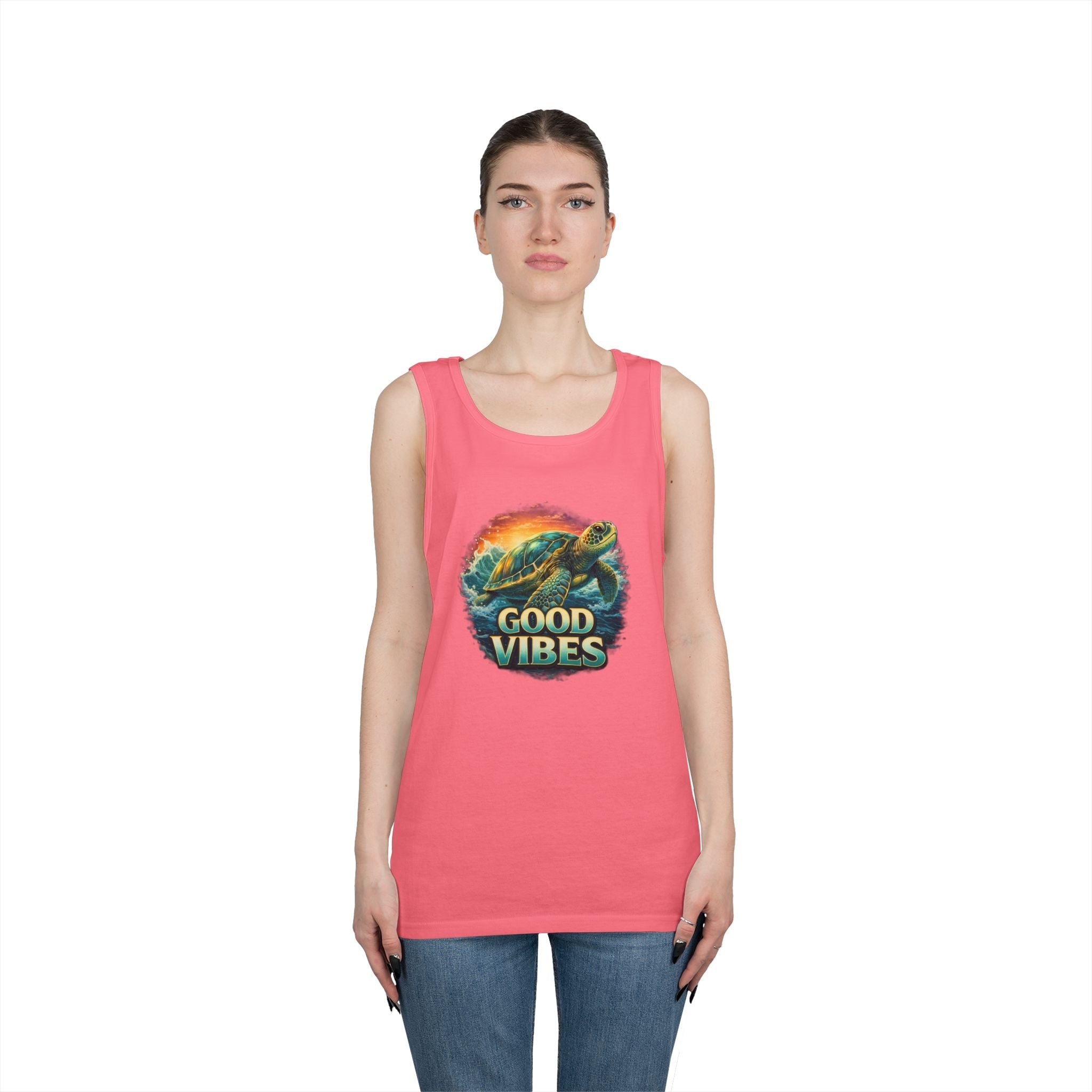 Good Vibes Turtle Tank — Surf-Inspired Beach Vacation Tank Top