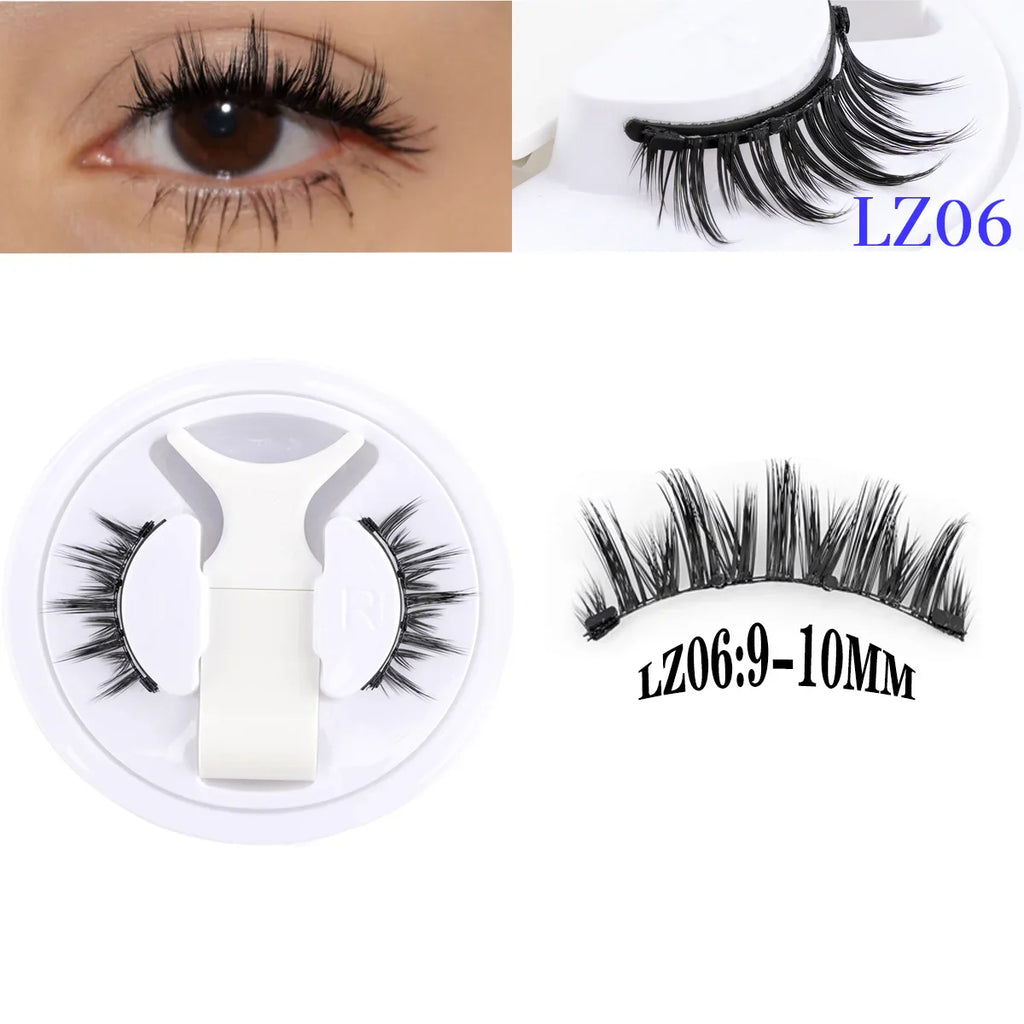 2 Pairs Magnetic Eyelash Natural Look Reusable Magnetic Eyelash Set with Applicator No Glue Needed