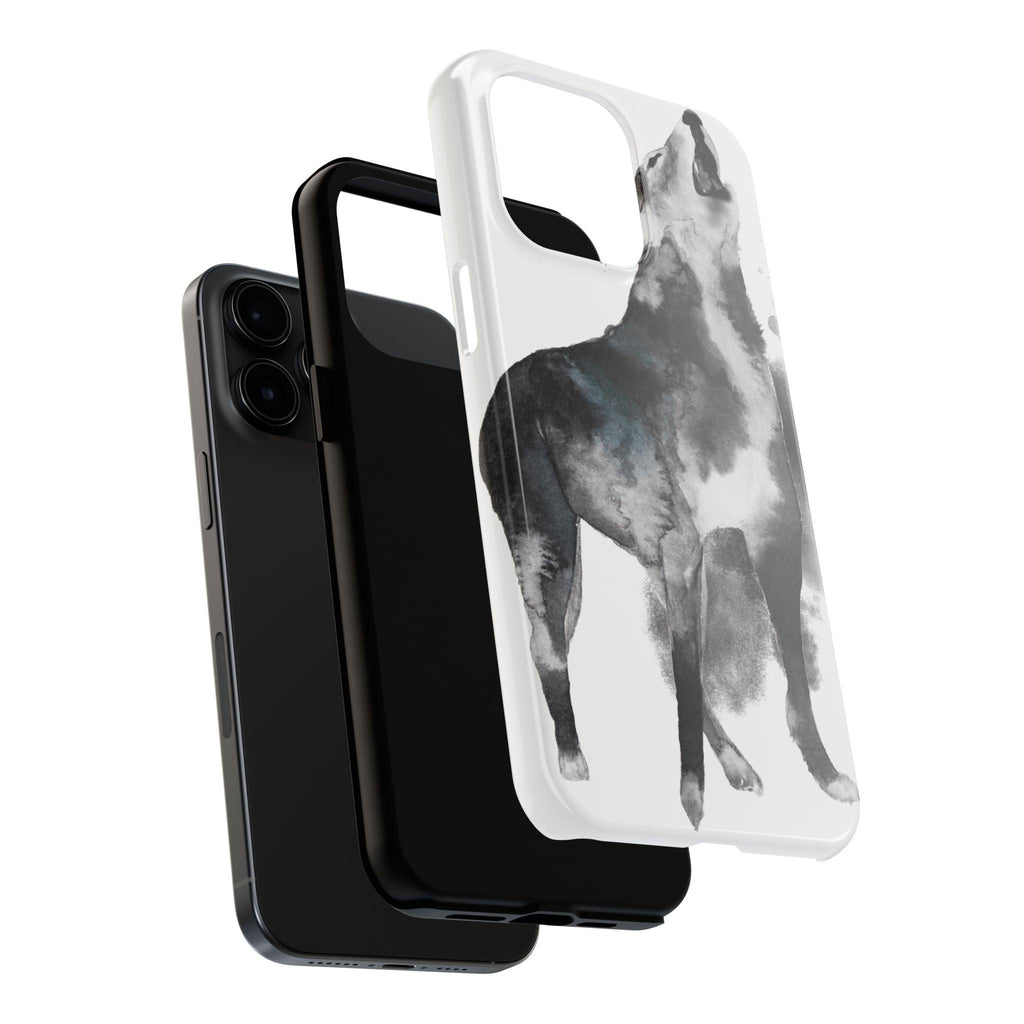 Black and White Dog Printed Tough Phone Cases