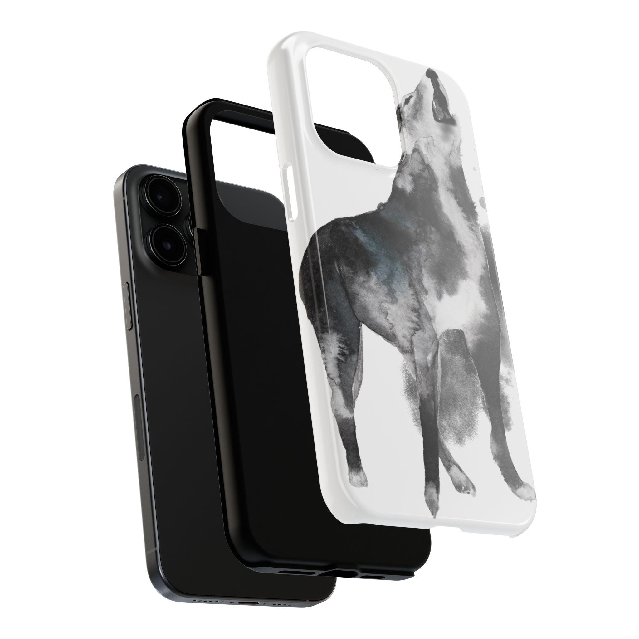 Black and White Dog Printed Tough Phone Cases