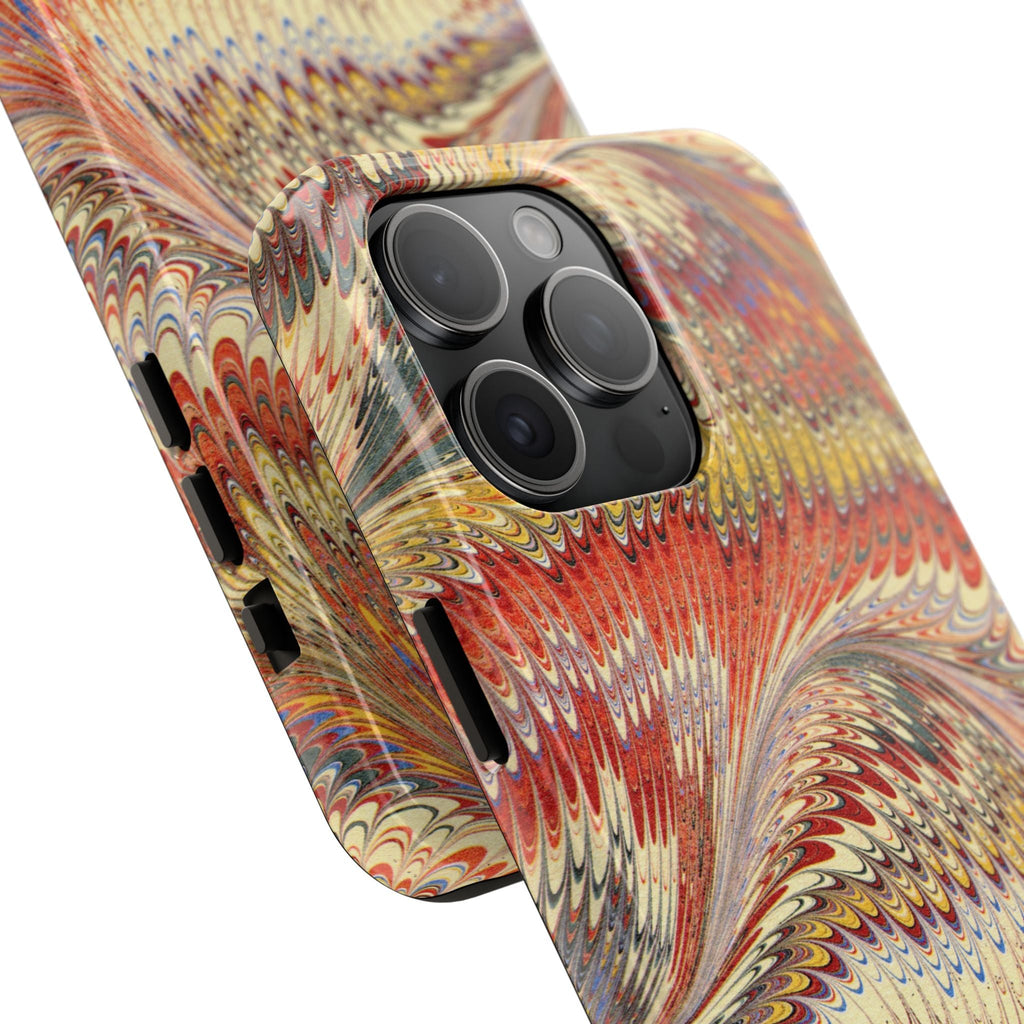 Rust and Gold Marble Italian Tough Phone Case — Durable Marbled Phone Case