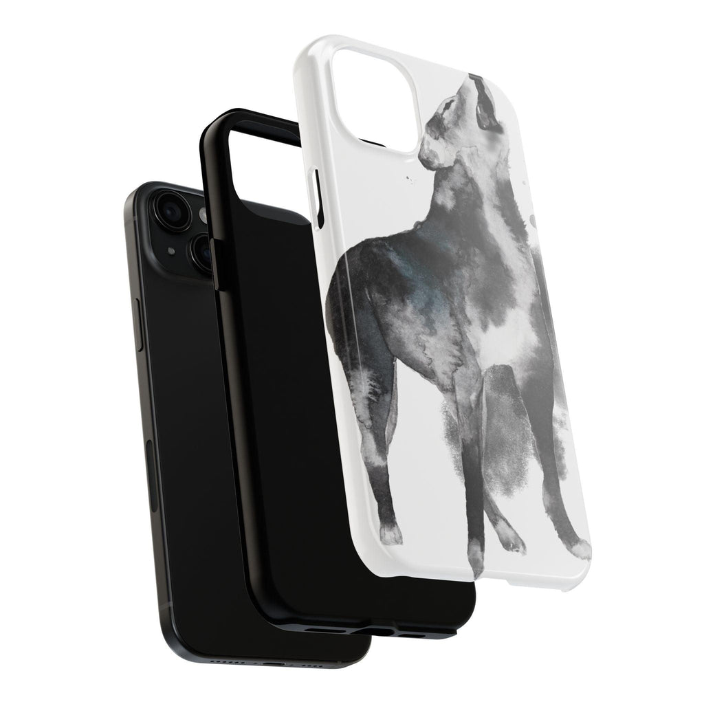 Black and White Dog Printed Tough Phone Cases