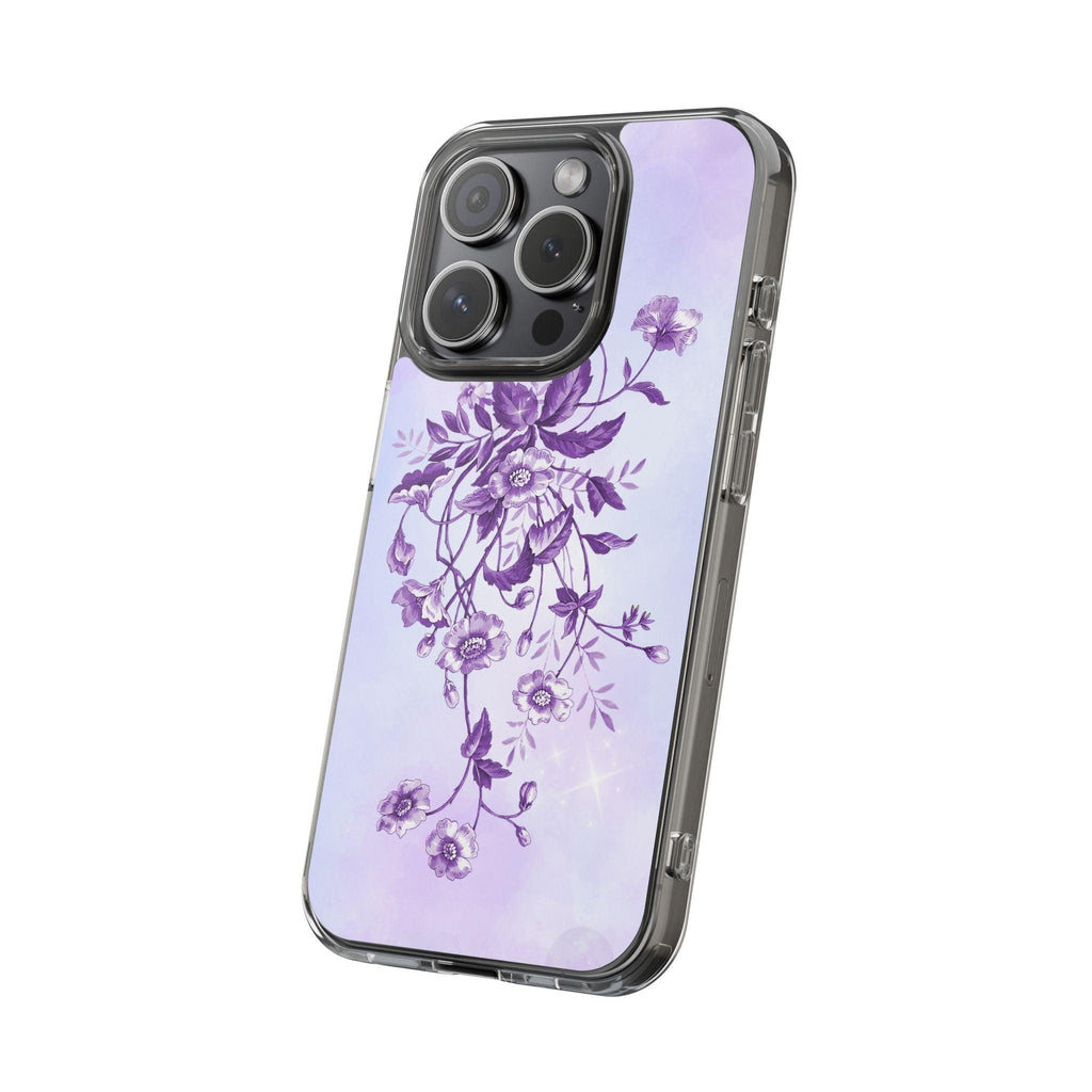 Floral design In Purple Clear Cases
